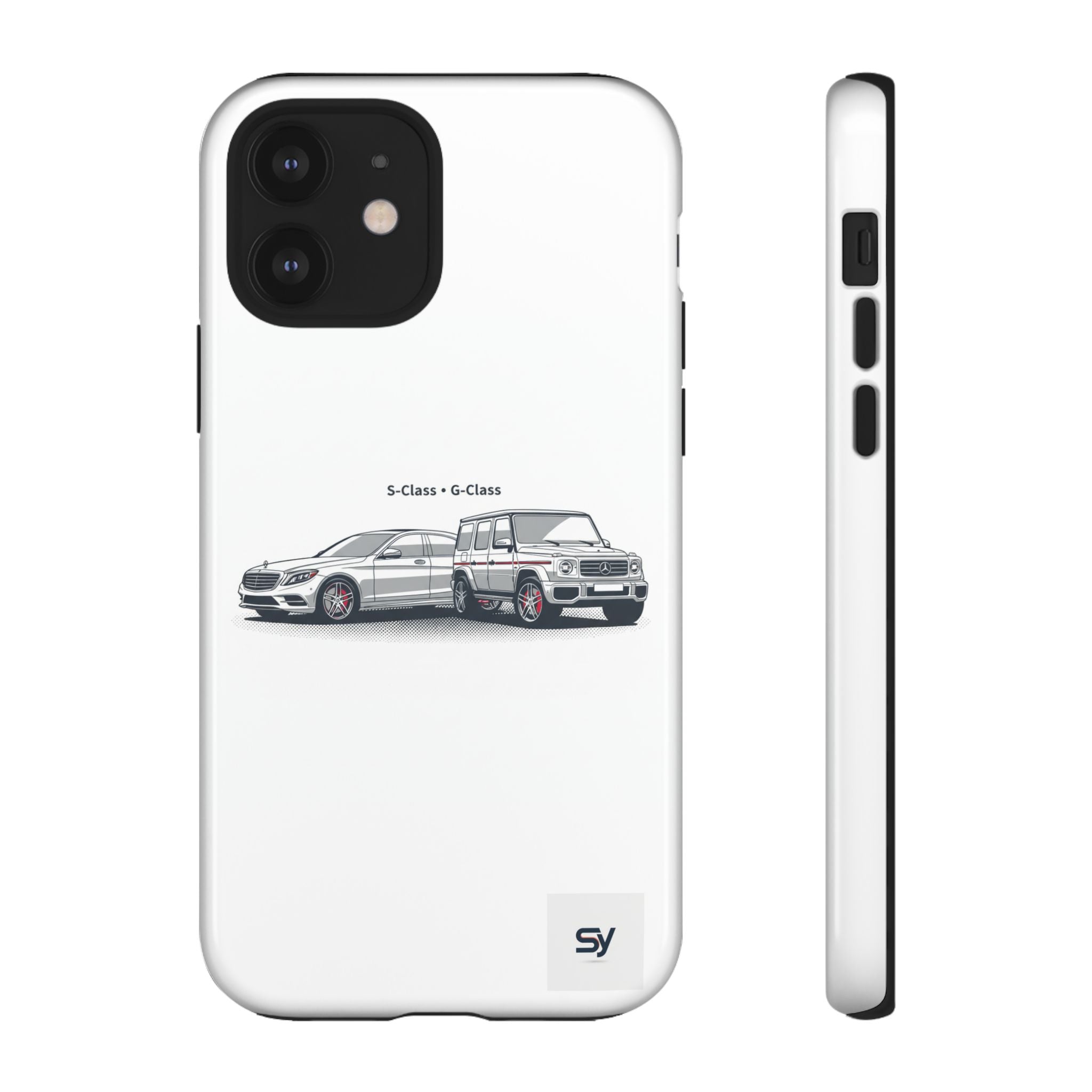 Phone Case - Twin Mercedes S-Class Illustration ("S-Class + S-Class")