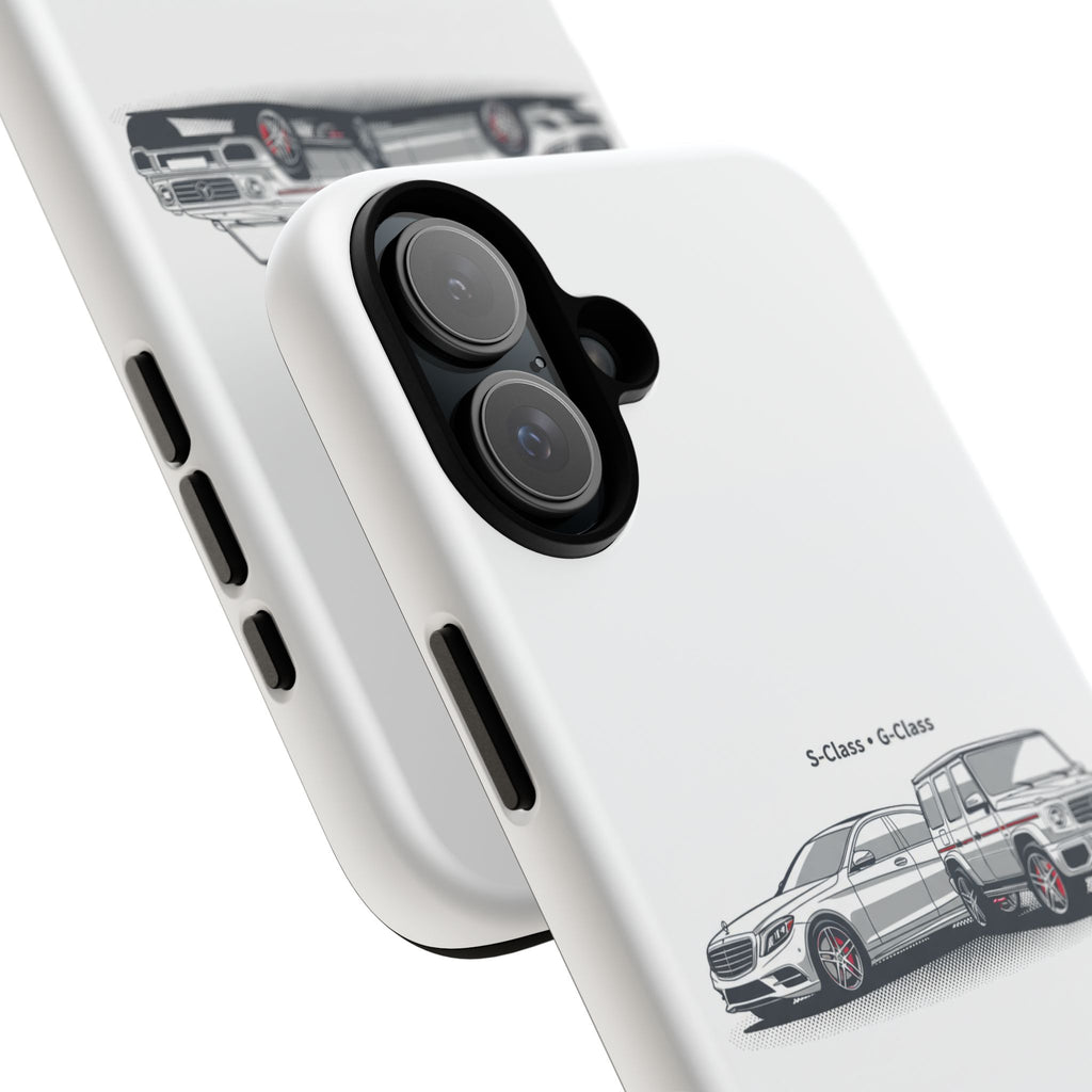 Phone Case - Twin Mercedes S-Class Illustration ("S-Class + S-Class")
