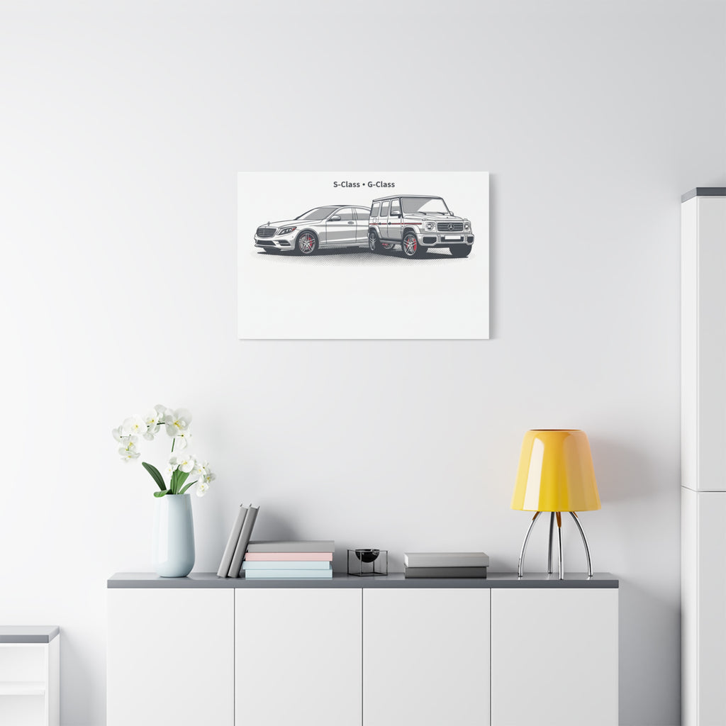 Mercedes S-Class & G-Class Matte Canvas Wall Art — Stretched 1.25"