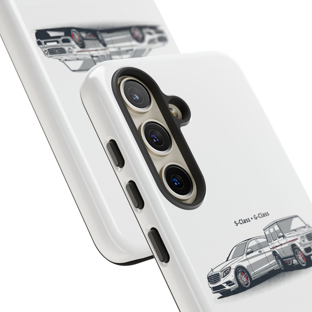 Phone Case - Twin Mercedes S-Class Illustration ("S-Class + S-Class")