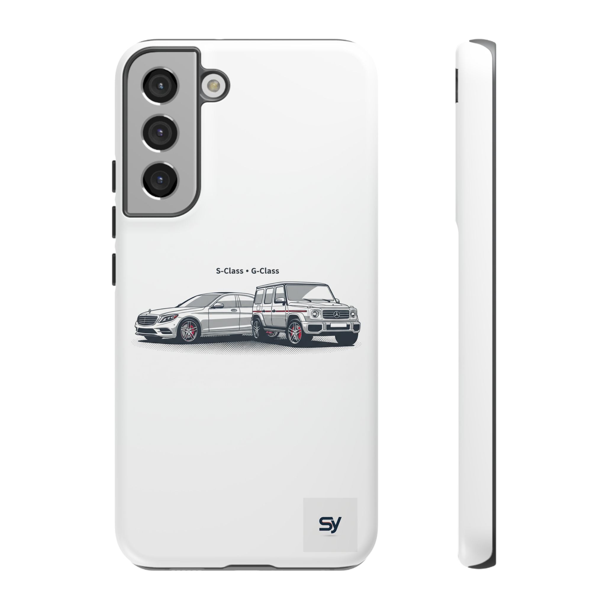 Phone Case - Twin Mercedes S-Class Illustration ("S-Class + S-Class")
