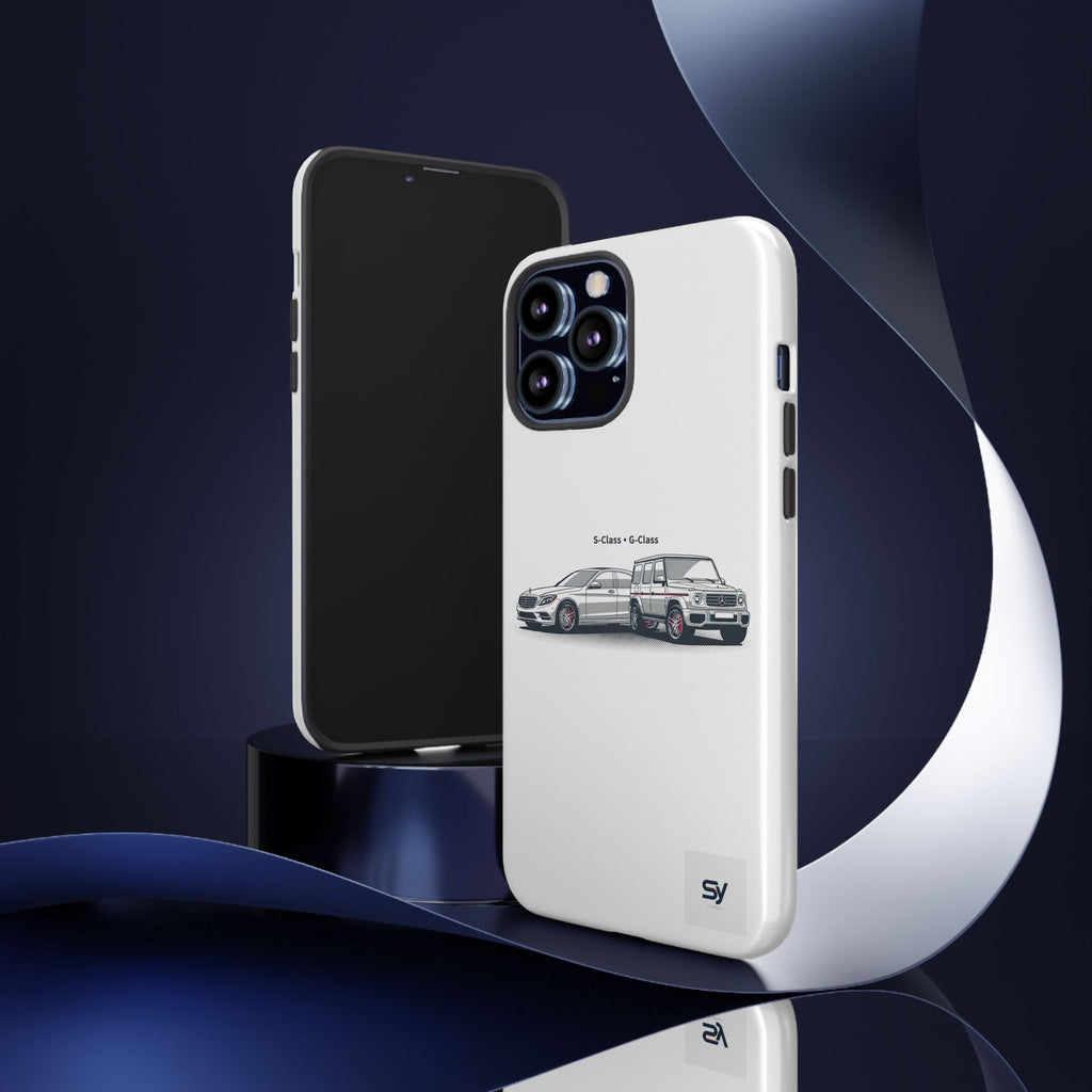 Phone Case - Twin Mercedes S-Class Illustration ("S-Class + S-Class")