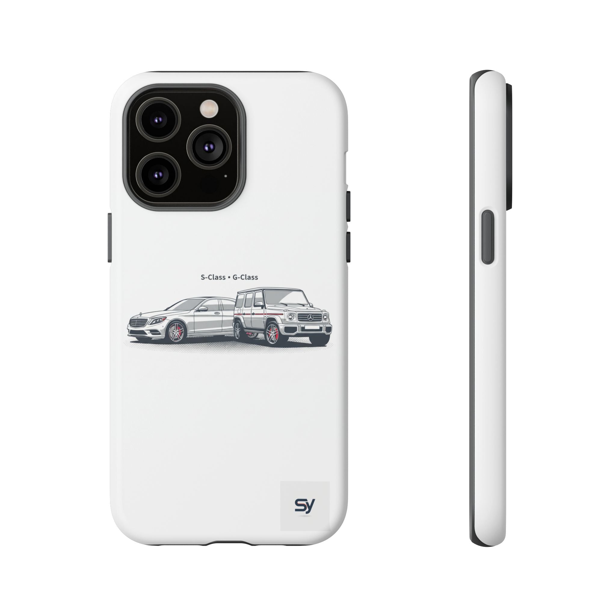 Phone Case - Twin Mercedes S-Class Illustration ("S-Class + S-Class")