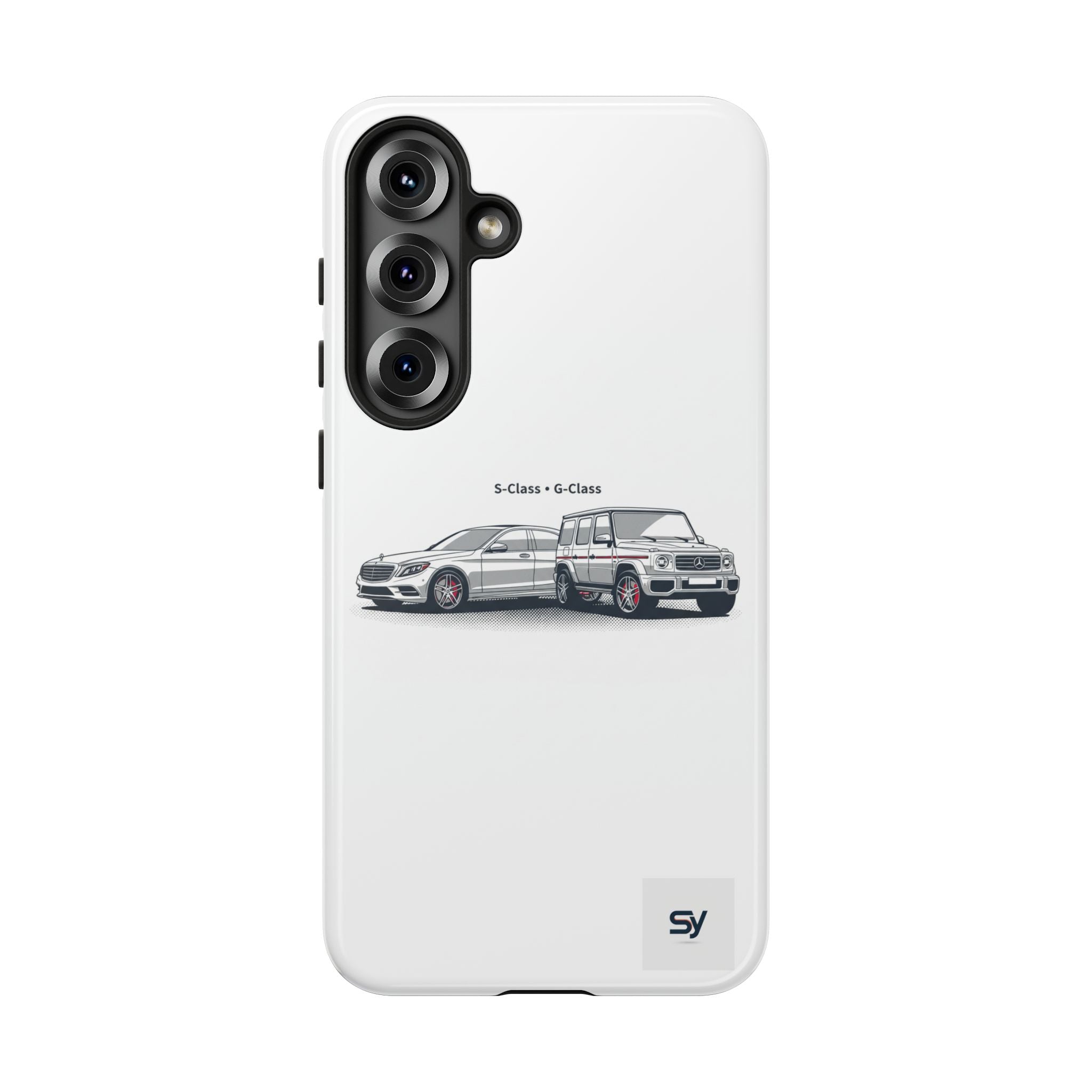 Phone Case - Twin Mercedes S-Class Illustration ("S-Class + S-Class")