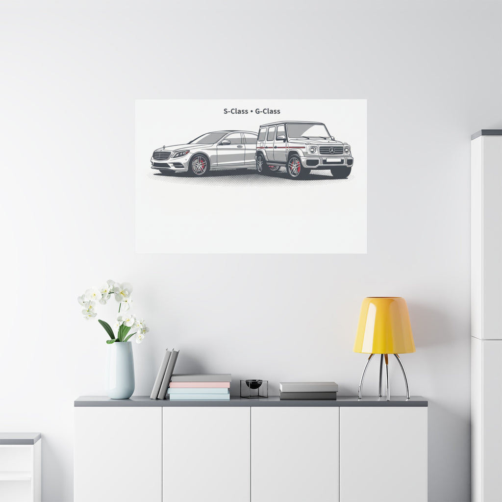 Mercedes S-Class & G-Class Matte Canvas Wall Art — Stretched 1.25"