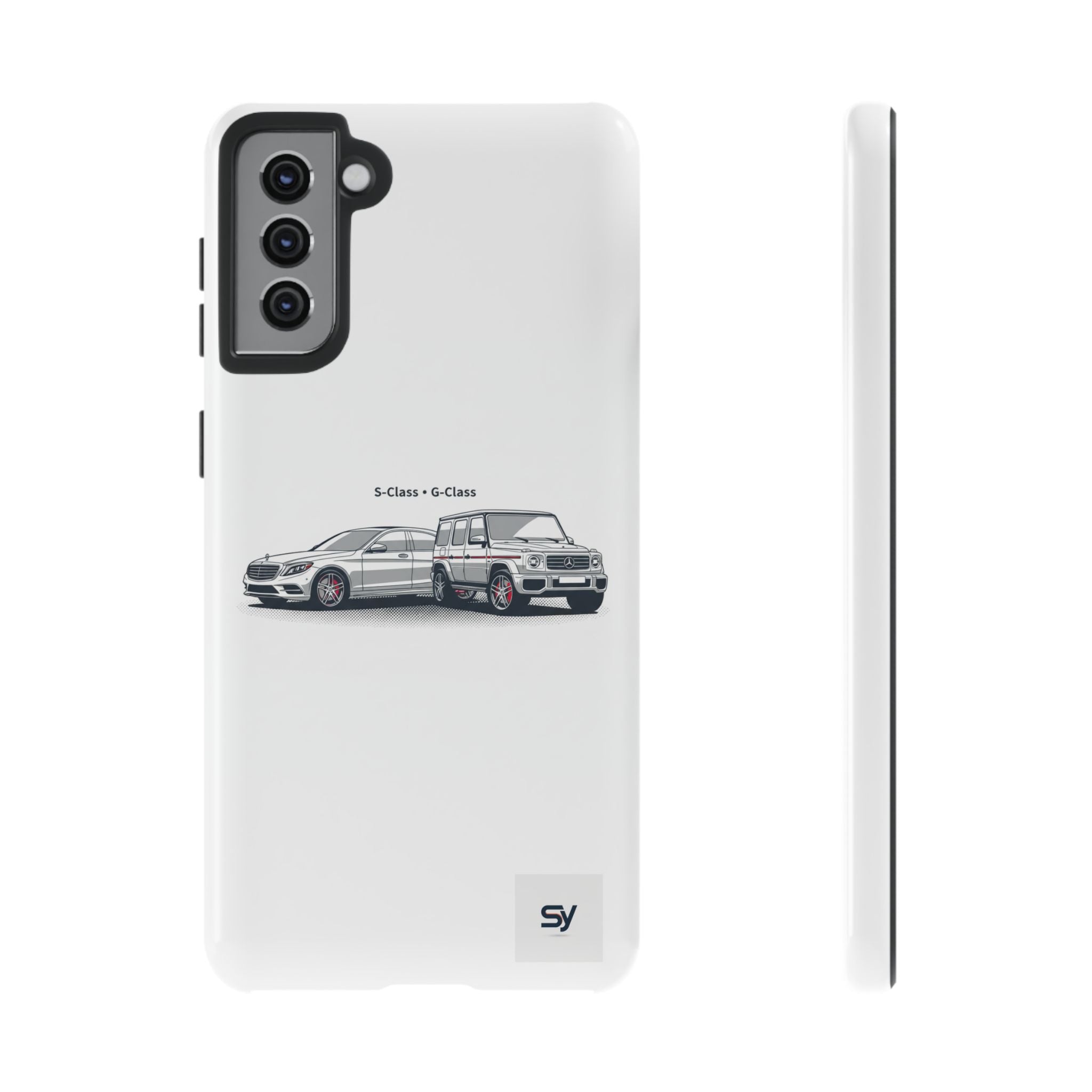 Phone Case - Twin Mercedes S-Class Illustration ("S-Class + S-Class")
