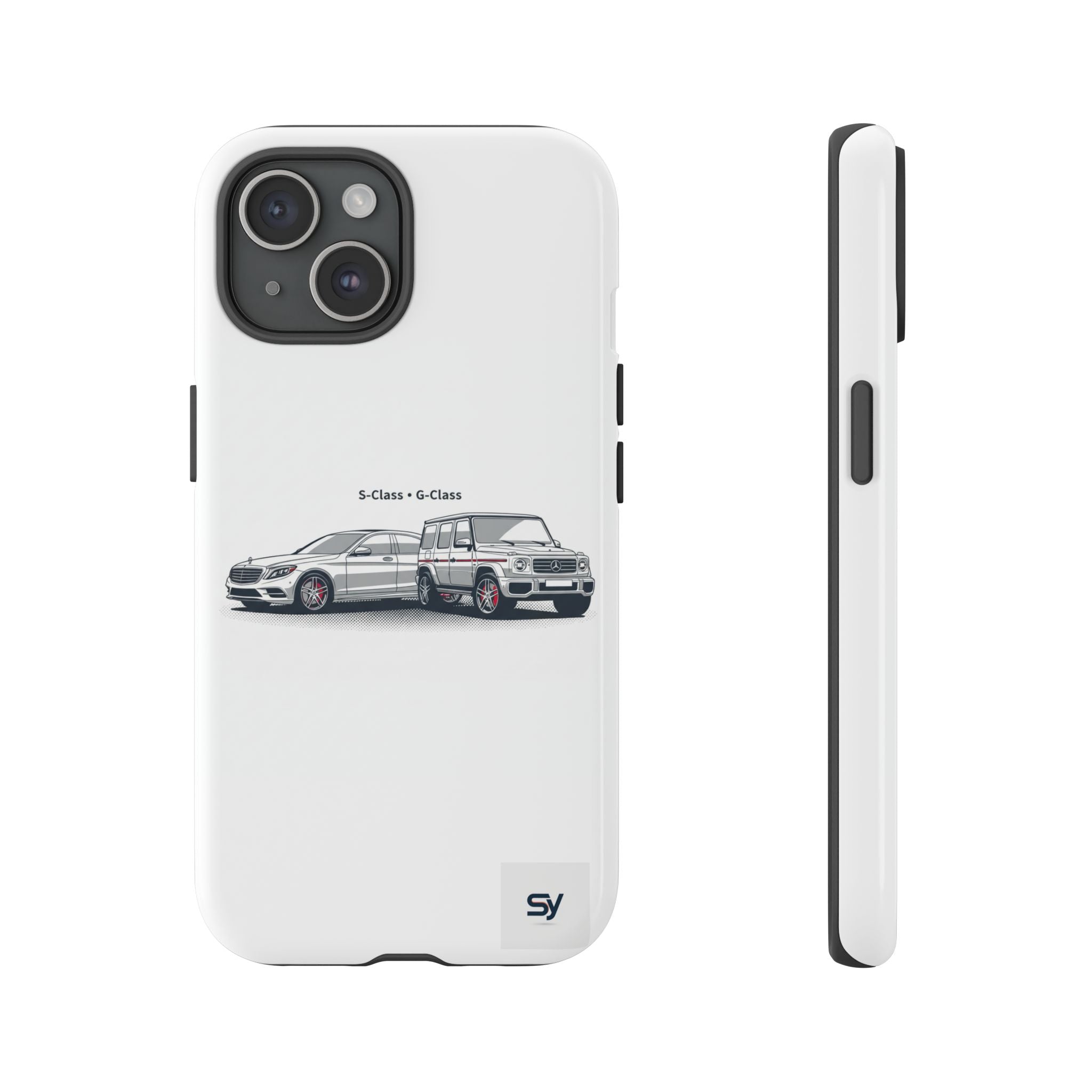 Phone Case - Twin Mercedes S-Class Illustration ("S-Class + S-Class")