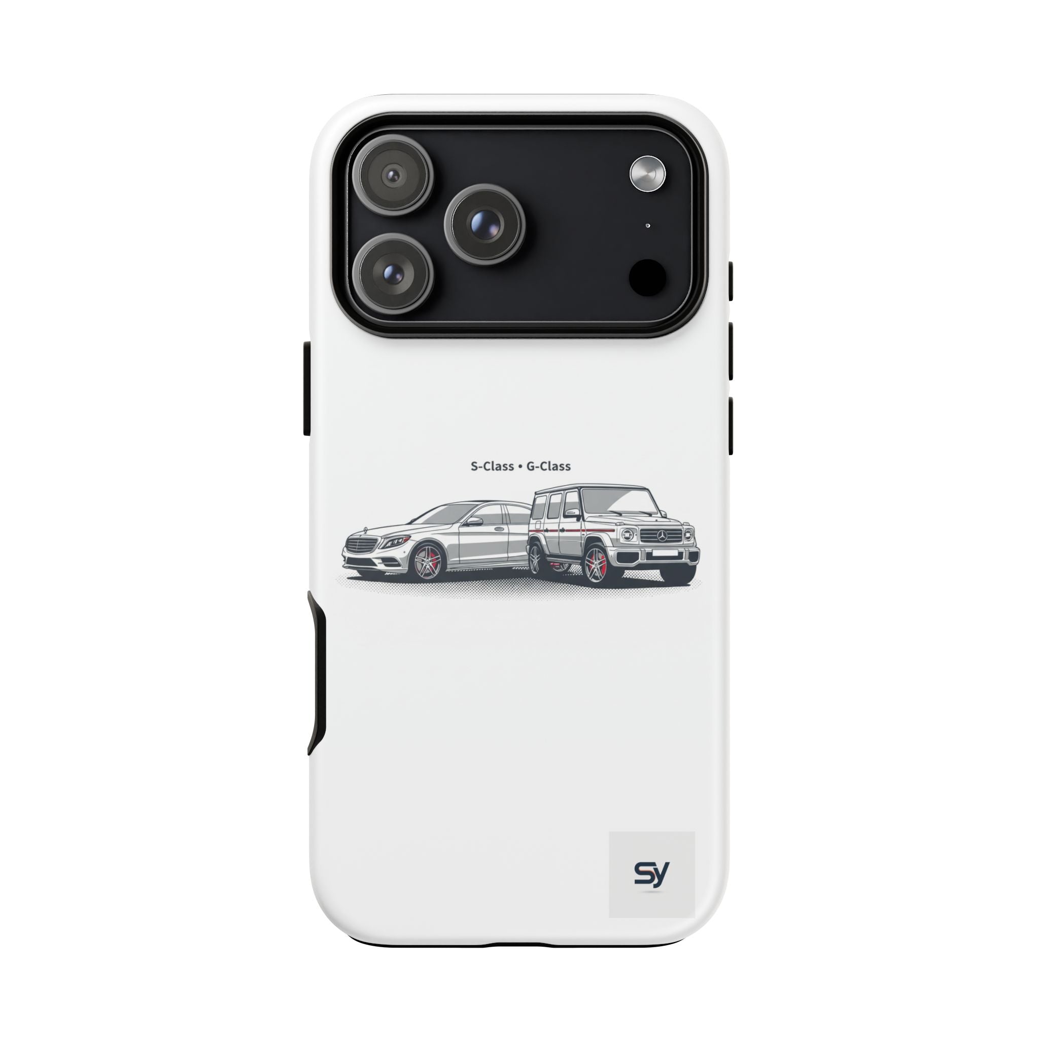 Phone Case - Twin Mercedes S-Class Illustration ("S-Class + S-Class")