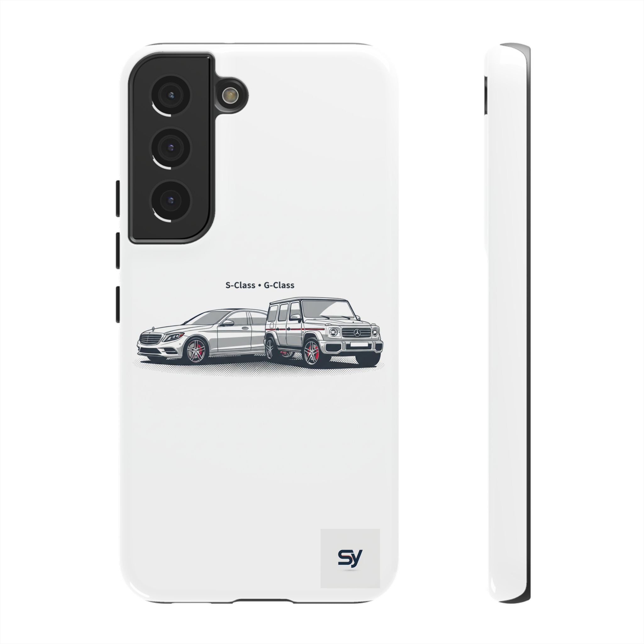 Phone Case - Twin Mercedes S-Class Illustration ("S-Class + S-Class")