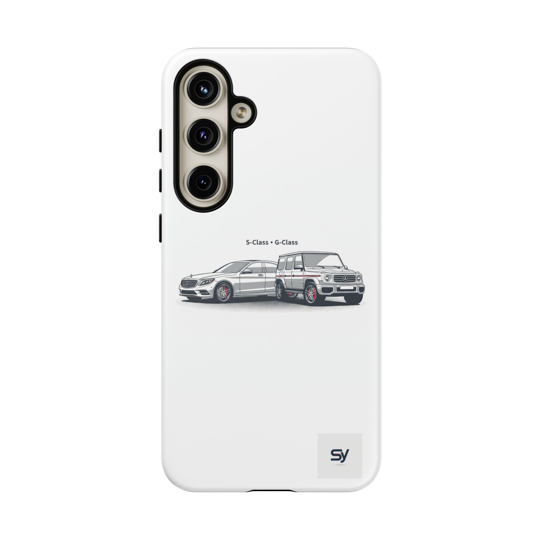 Phone Case - Twin Mercedes S-Class Illustration ("S-Class + S-Class")