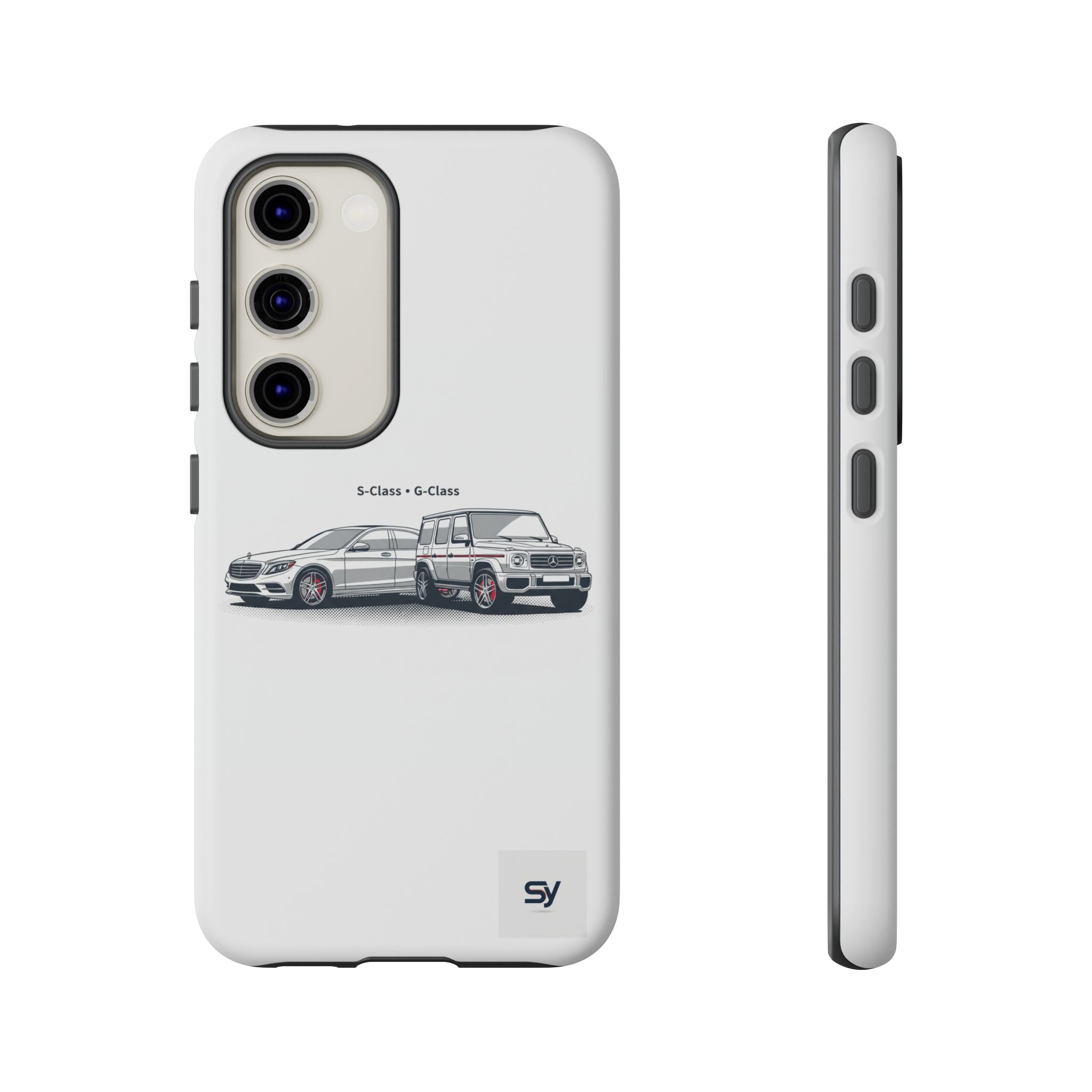 Phone Case - Twin Mercedes S-Class Illustration ("S-Class + S-Class")