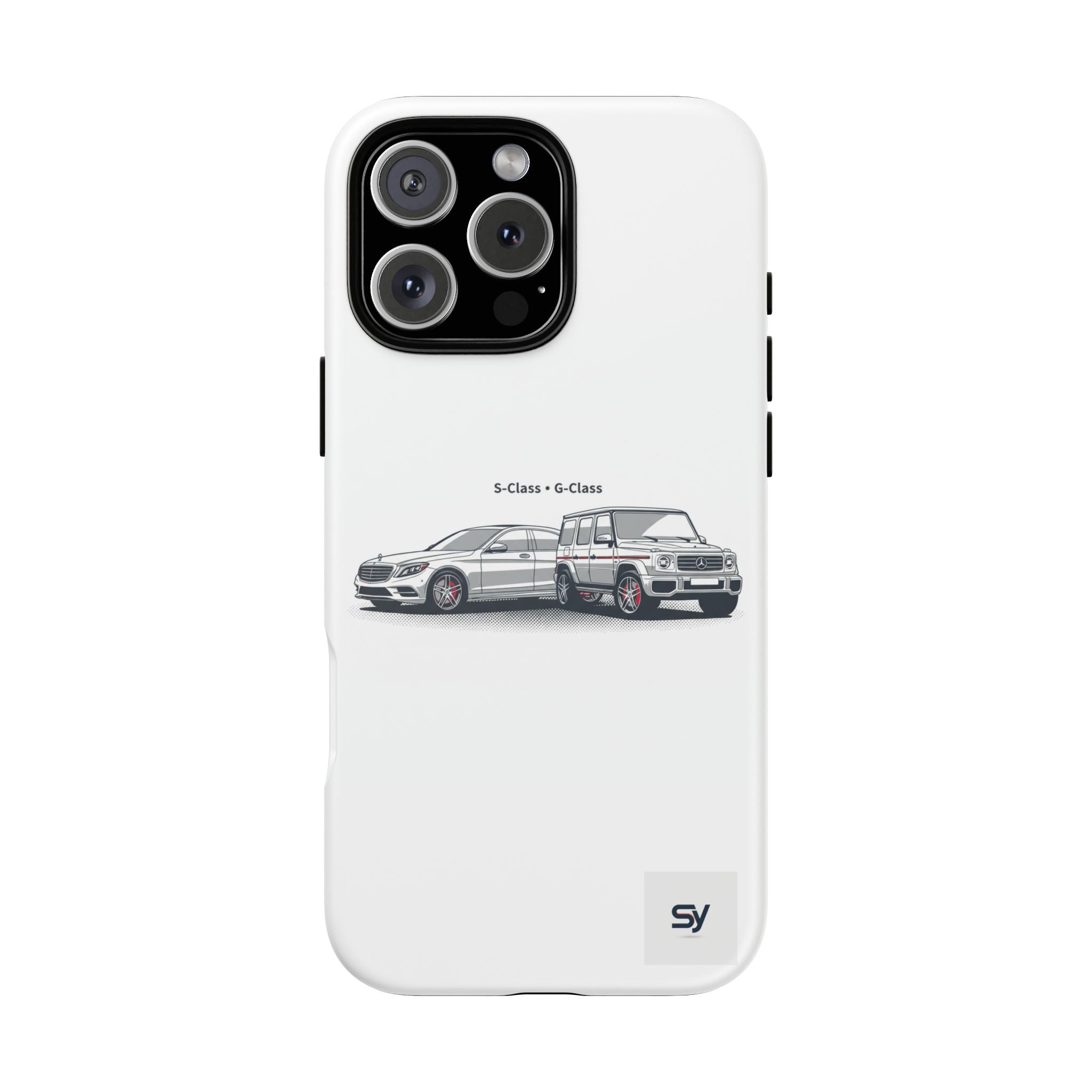 Phone Case - Twin Mercedes S-Class Illustration ("S-Class + S-Class")