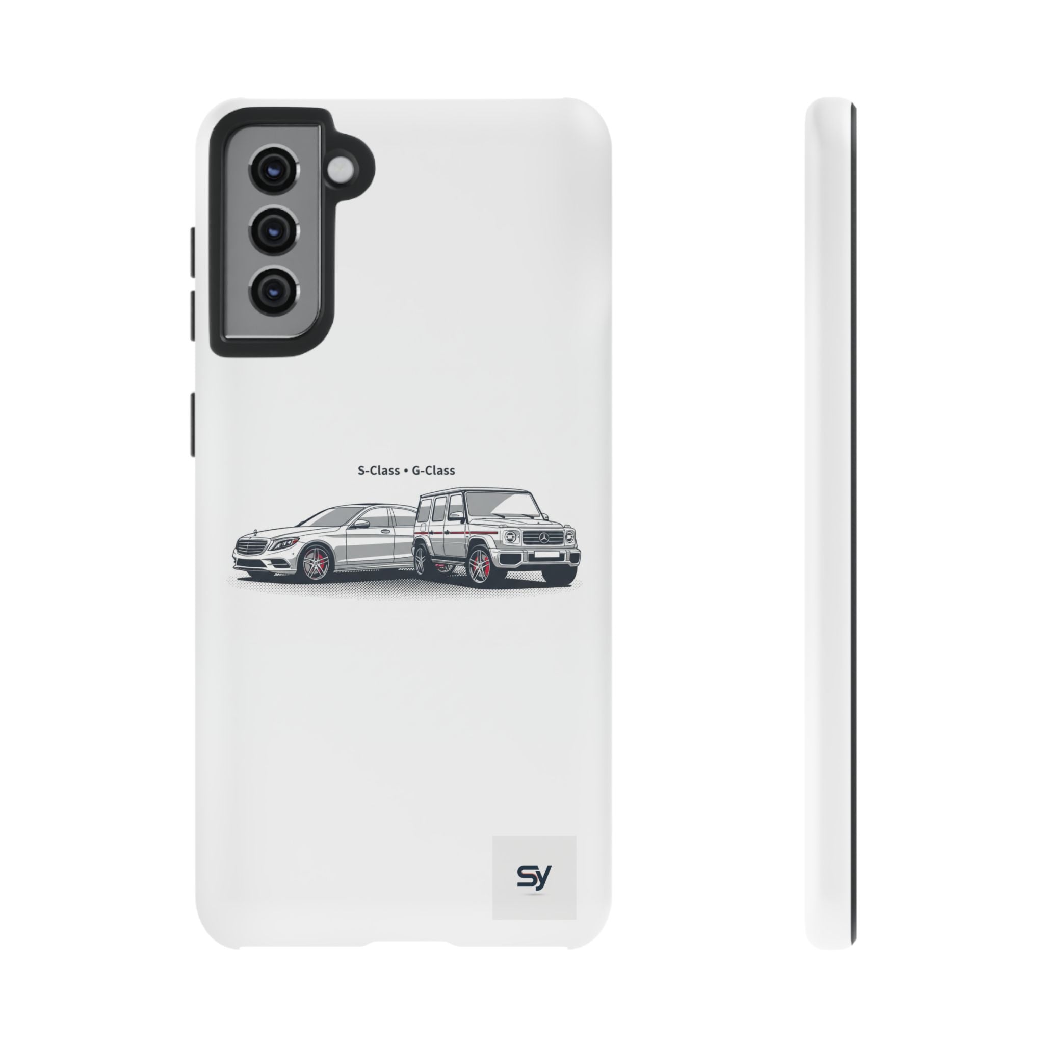 Phone Case - Twin Mercedes S-Class Illustration ("S-Class + S-Class")