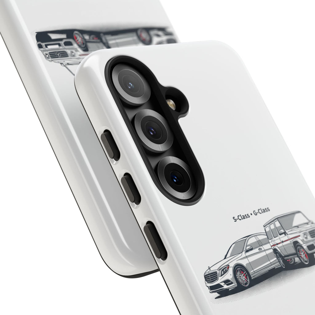 Phone Case - Twin Mercedes S-Class Illustration ("S-Class + S-Class")