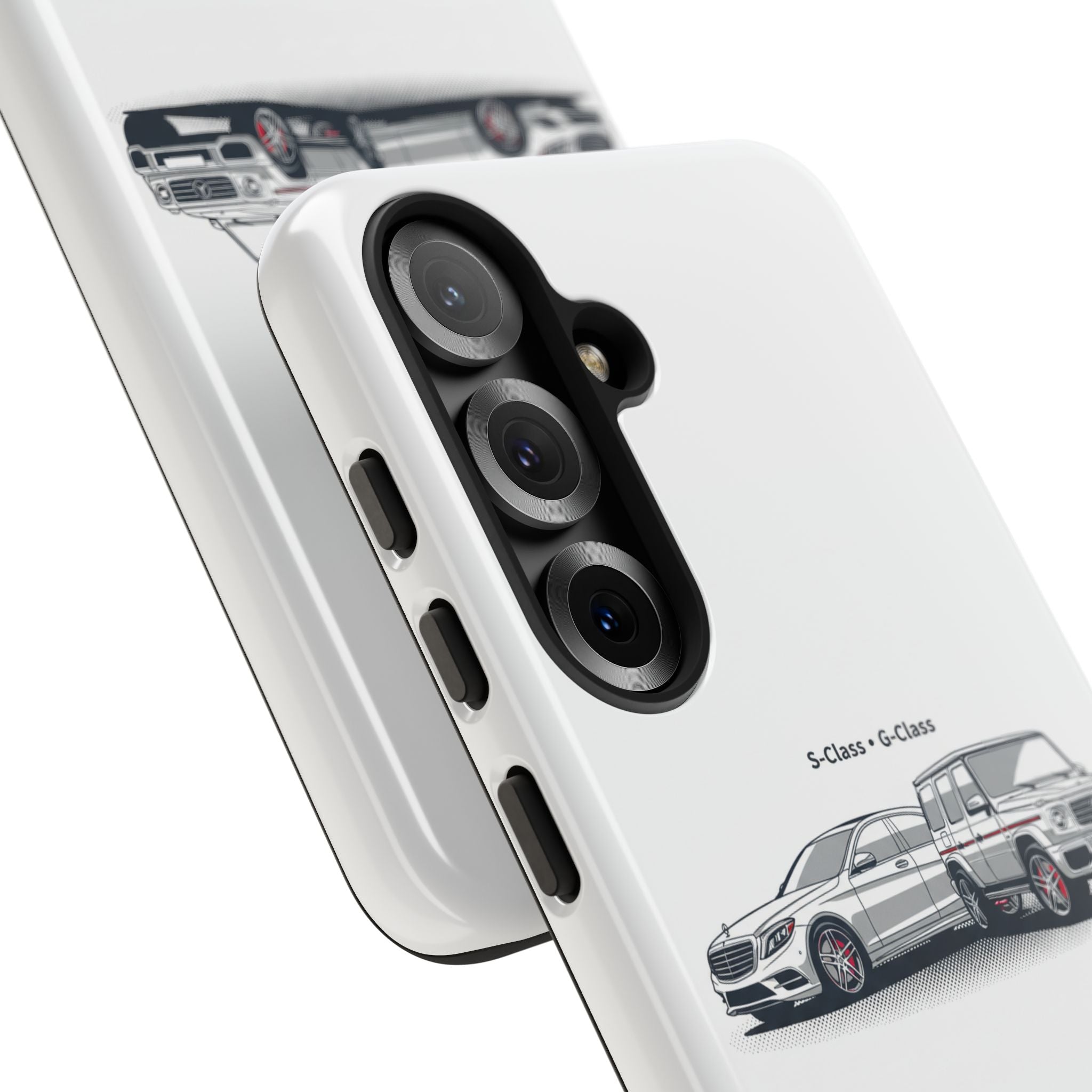 Phone Case - Twin Mercedes S-Class Illustration ("S-Class + S-Class")