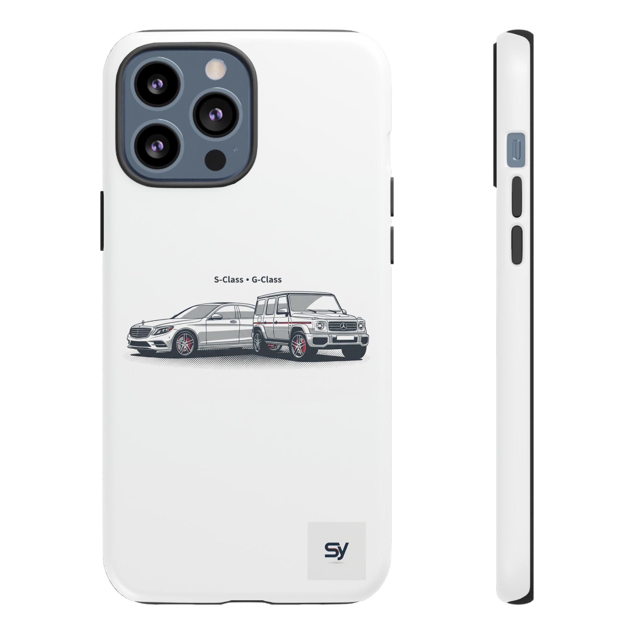 Phone Case - Twin Mercedes S-Class Illustration ("S-Class + S-Class")