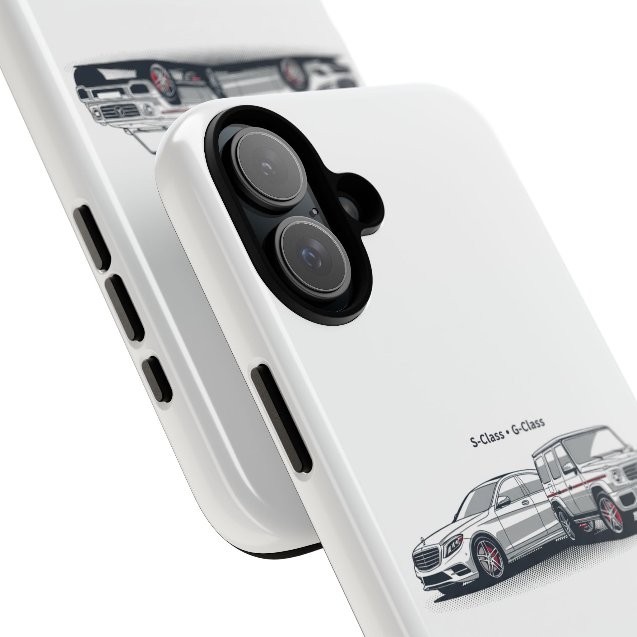 Phone Case - Twin Mercedes S-Class Illustration ("S-Class + S-Class")