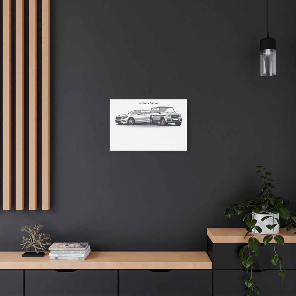 Mercedes S-Class & G-Class Matte Canvas Wall Art — Stretched 1.25"