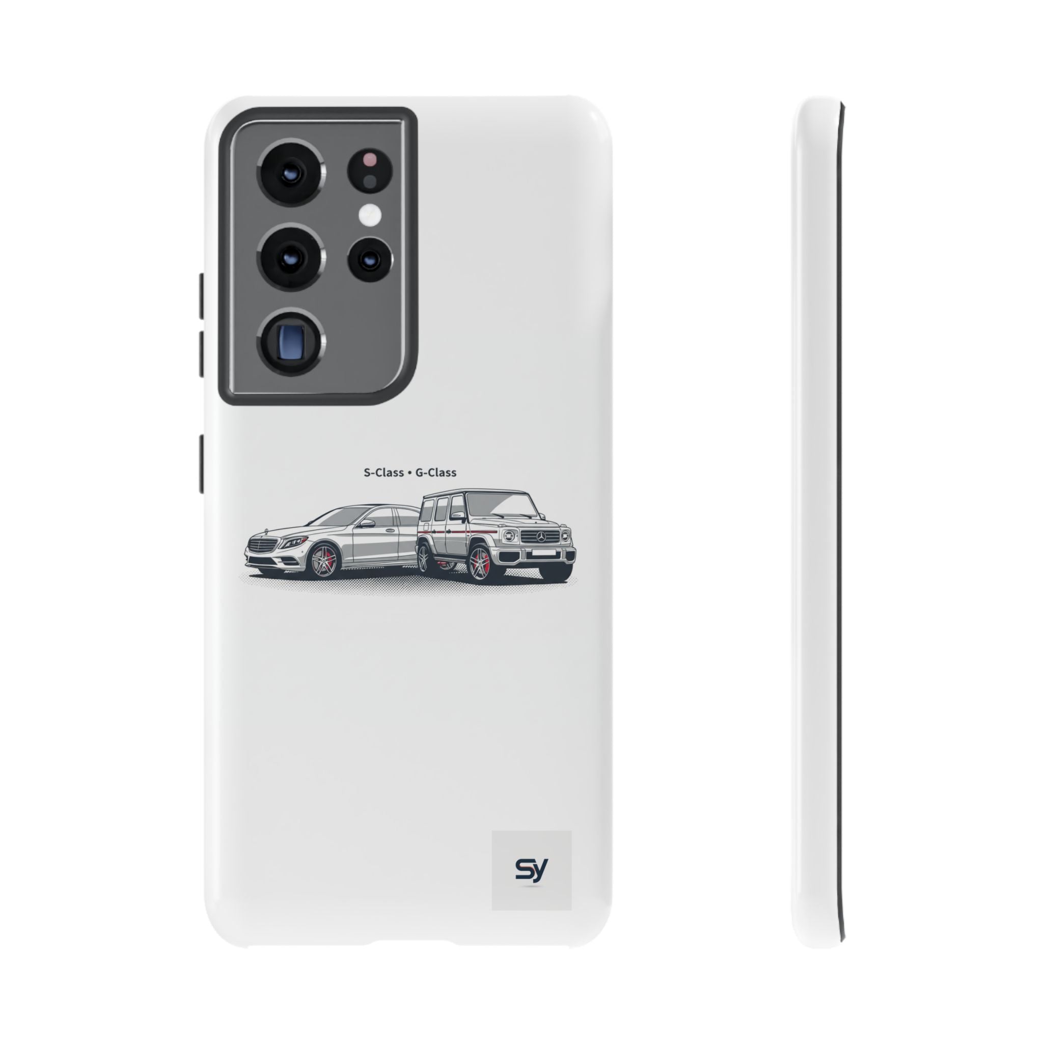 Phone Case - Twin Mercedes S-Class Illustration ("S-Class + S-Class")