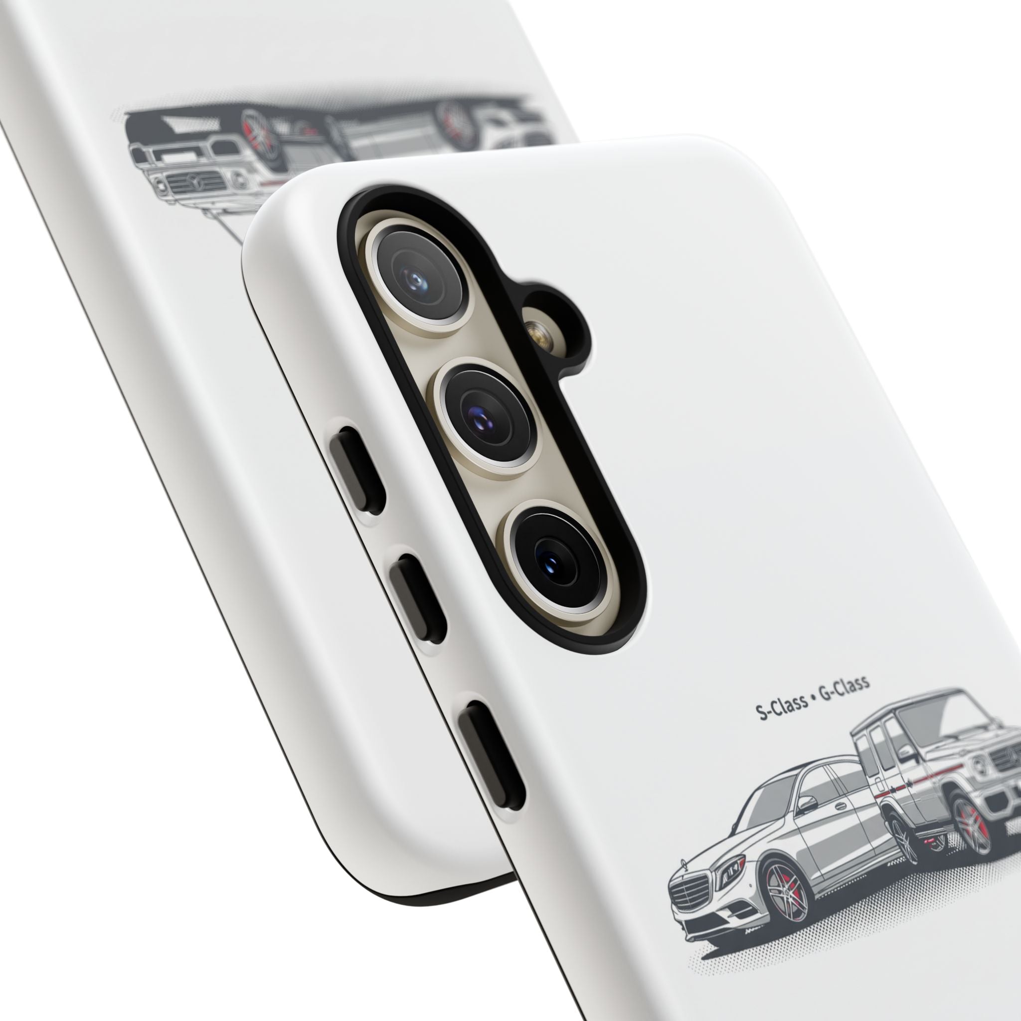 Phone Case - Twin Mercedes S-Class Illustration ("S-Class + S-Class")