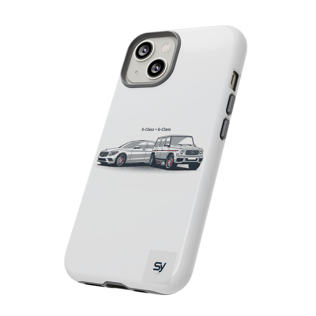 Phone Case - Twin Mercedes S-Class Illustration ("S-Class + S-Class")