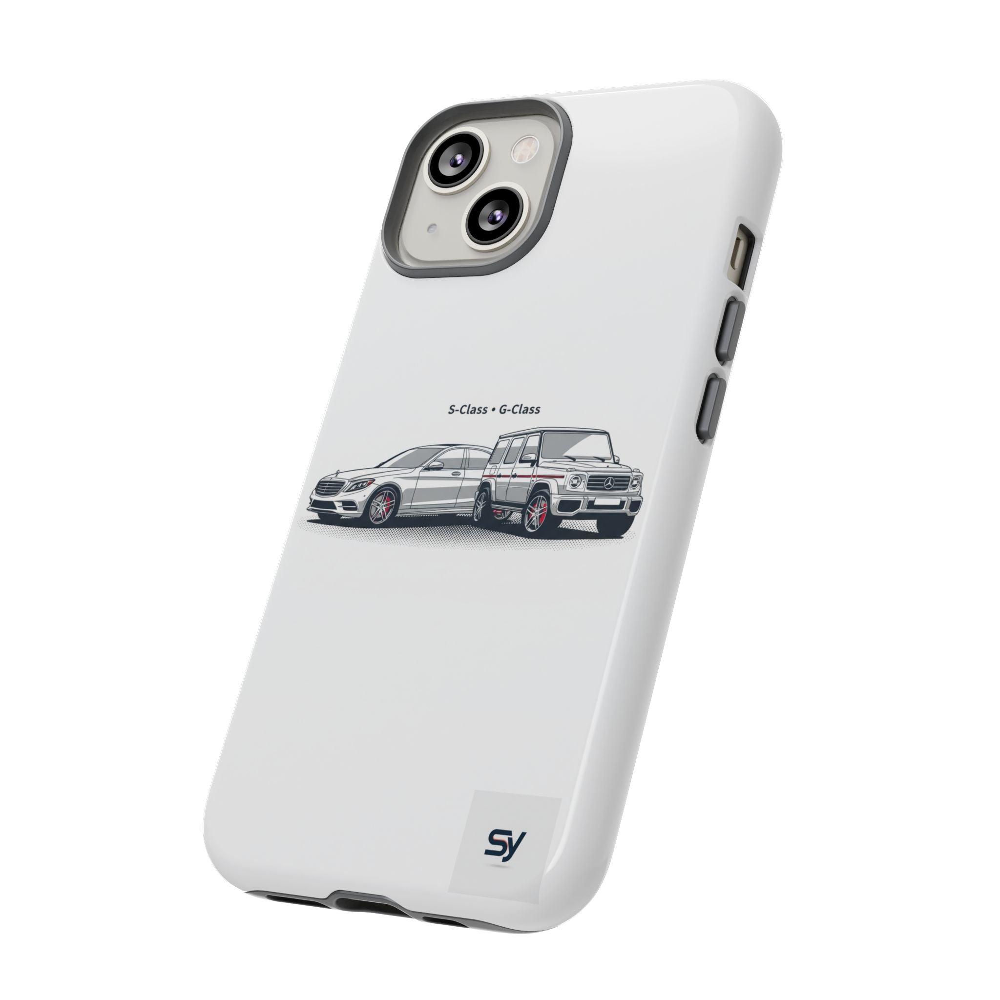 Phone Case - Twin Mercedes S-Class Illustration ("S-Class + S-Class")