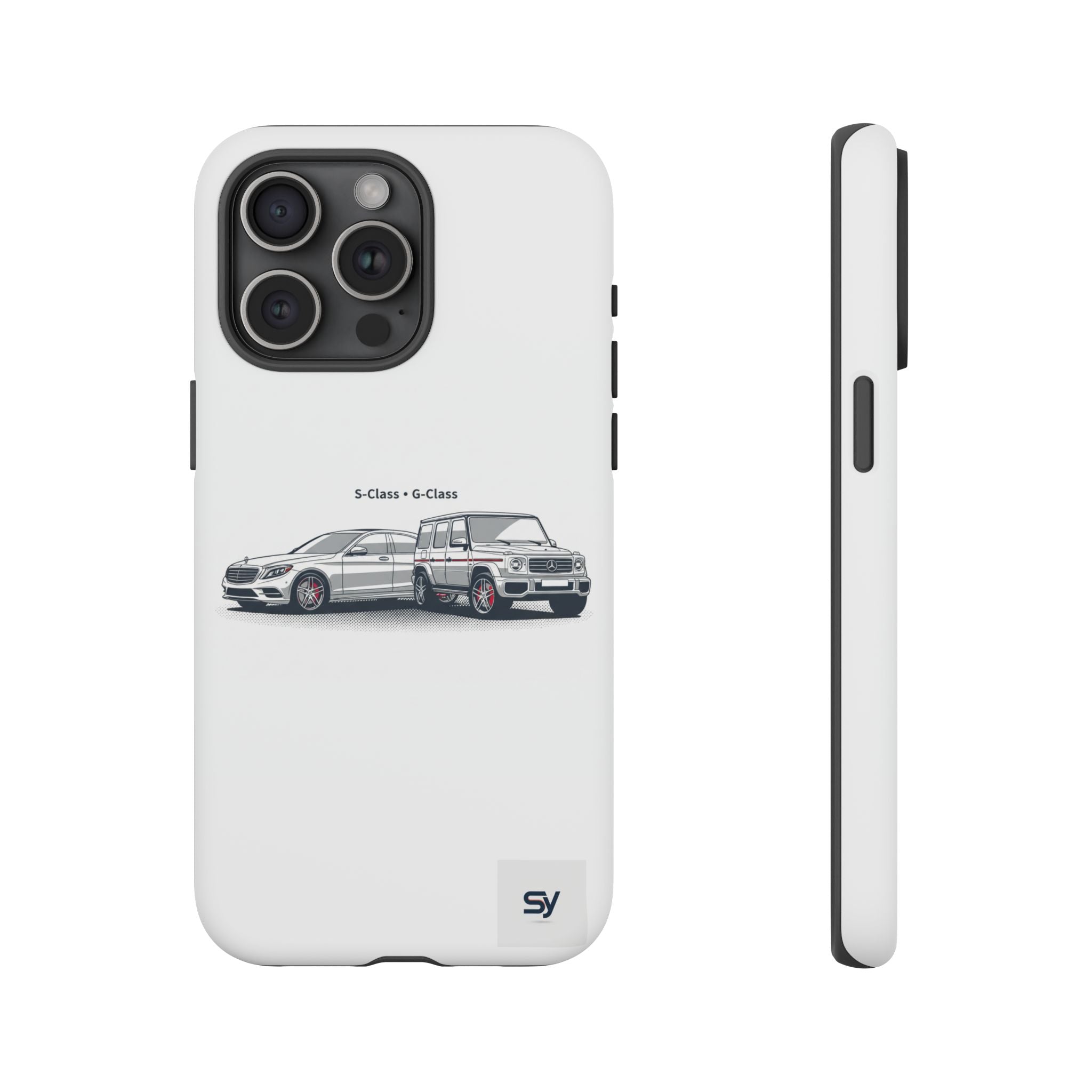 Phone Case - Twin Mercedes S-Class Illustration ("S-Class + S-Class")