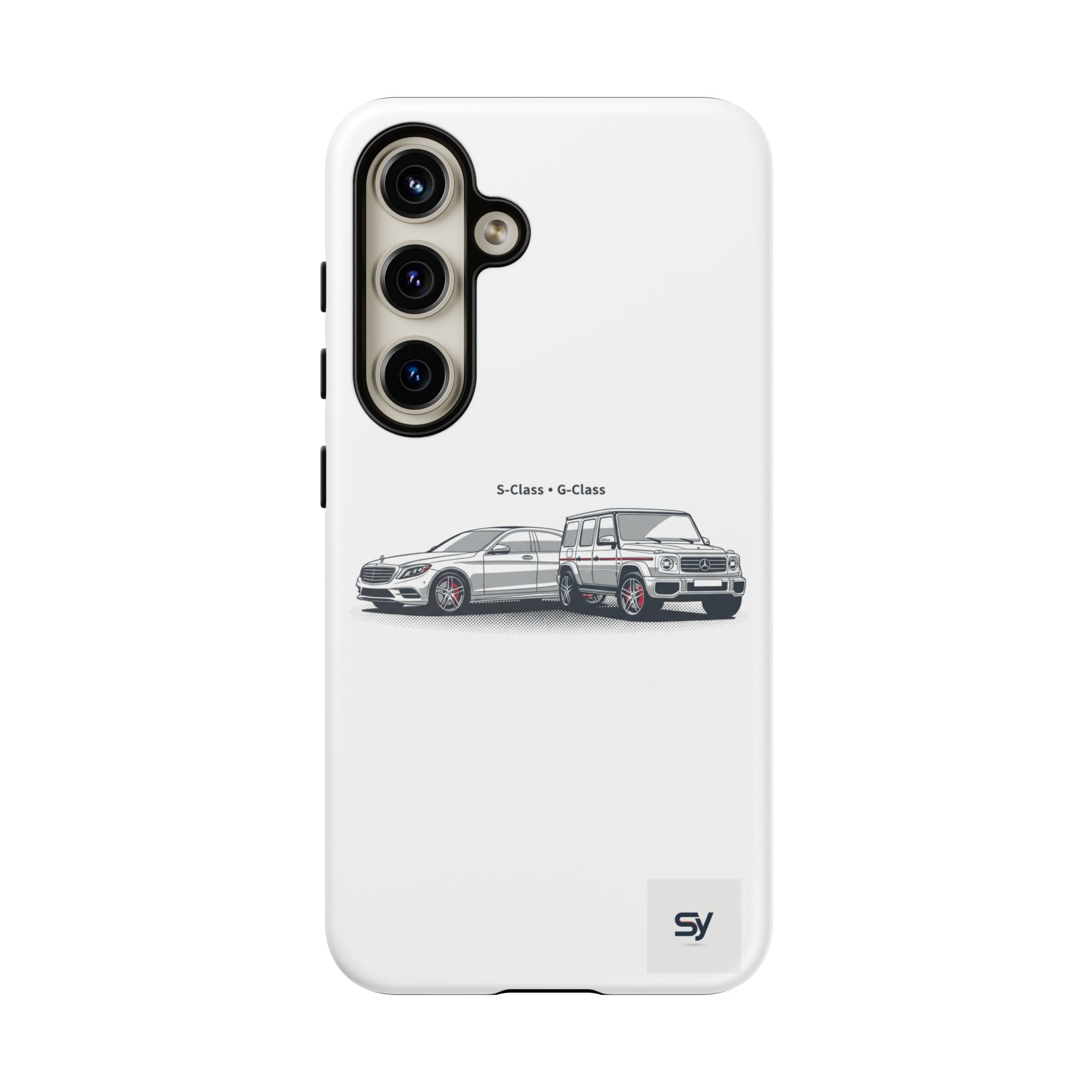 Phone Case - Twin Mercedes S-Class Illustration ("S-Class + S-Class")