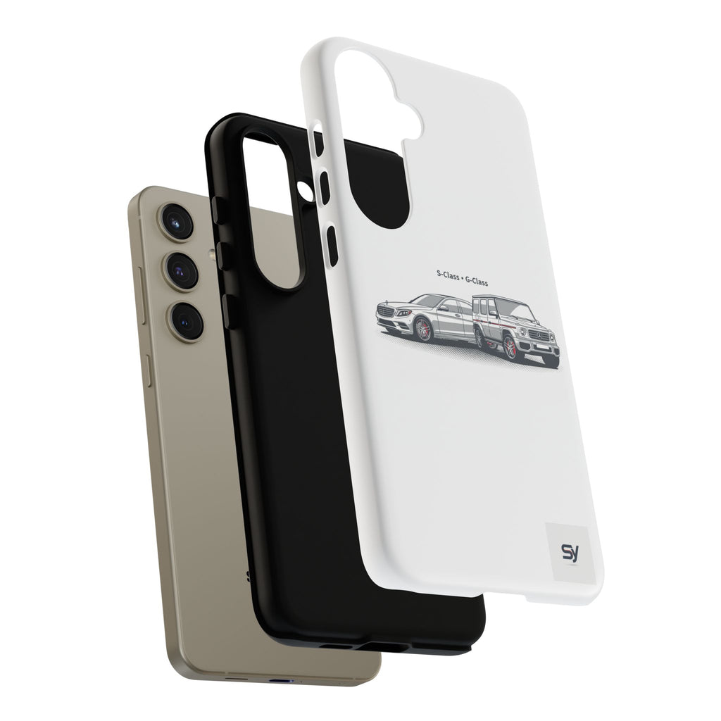 Phone Case - Twin Mercedes S-Class Illustration ("S-Class + S-Class")