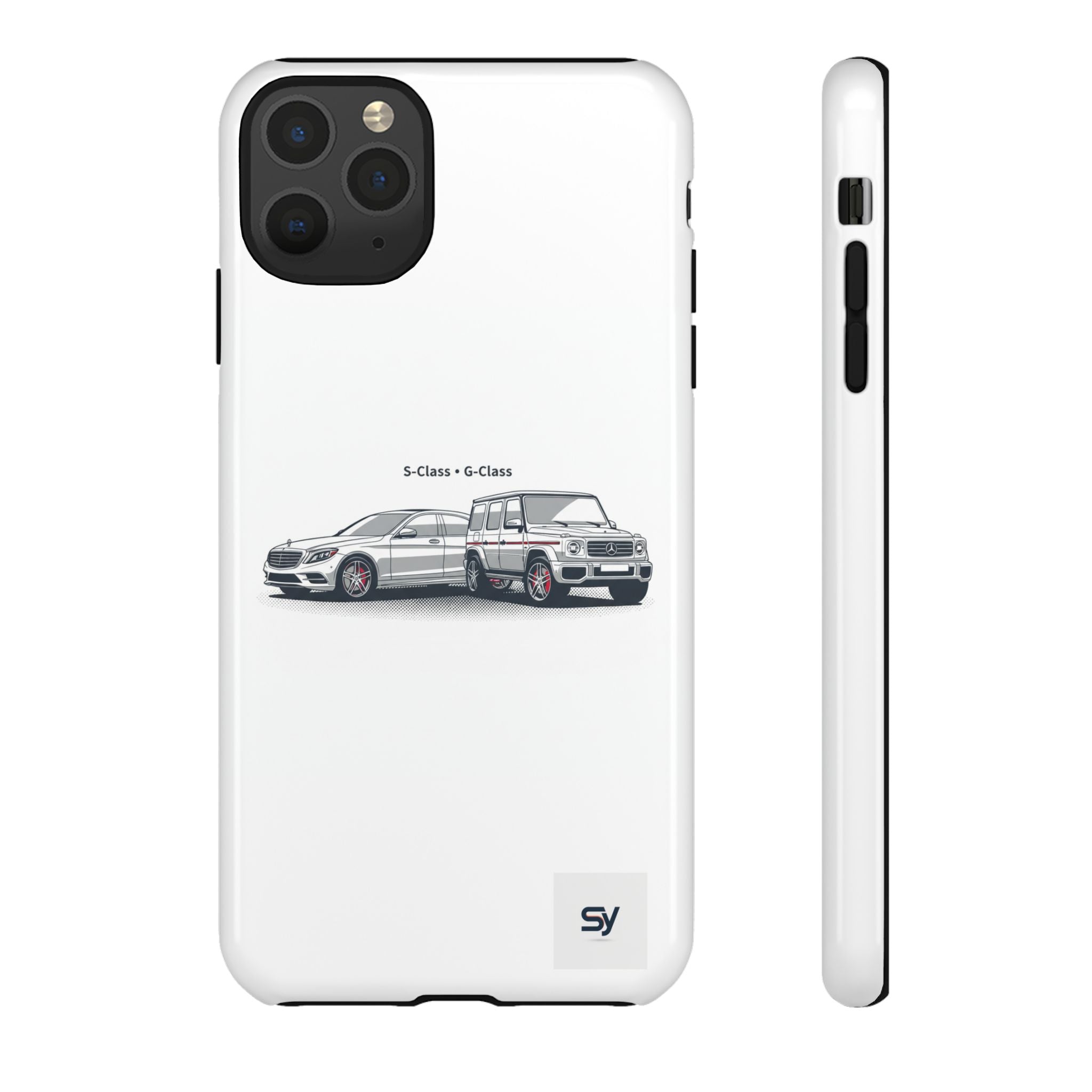 Phone Case - Twin Mercedes S-Class Illustration ("S-Class + S-Class")