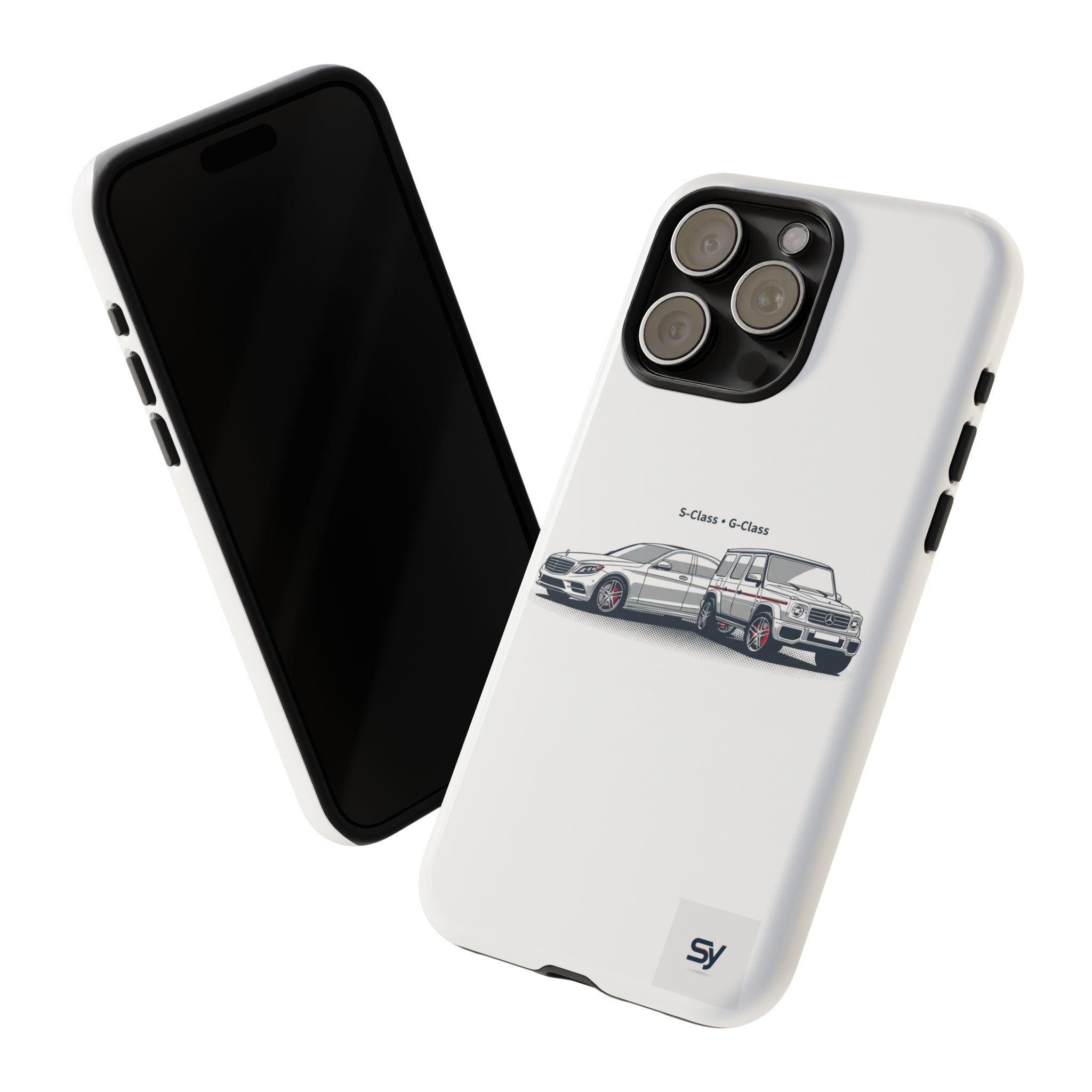 Phone Case - Twin Mercedes S-Class Illustration ("S-Class + S-Class")