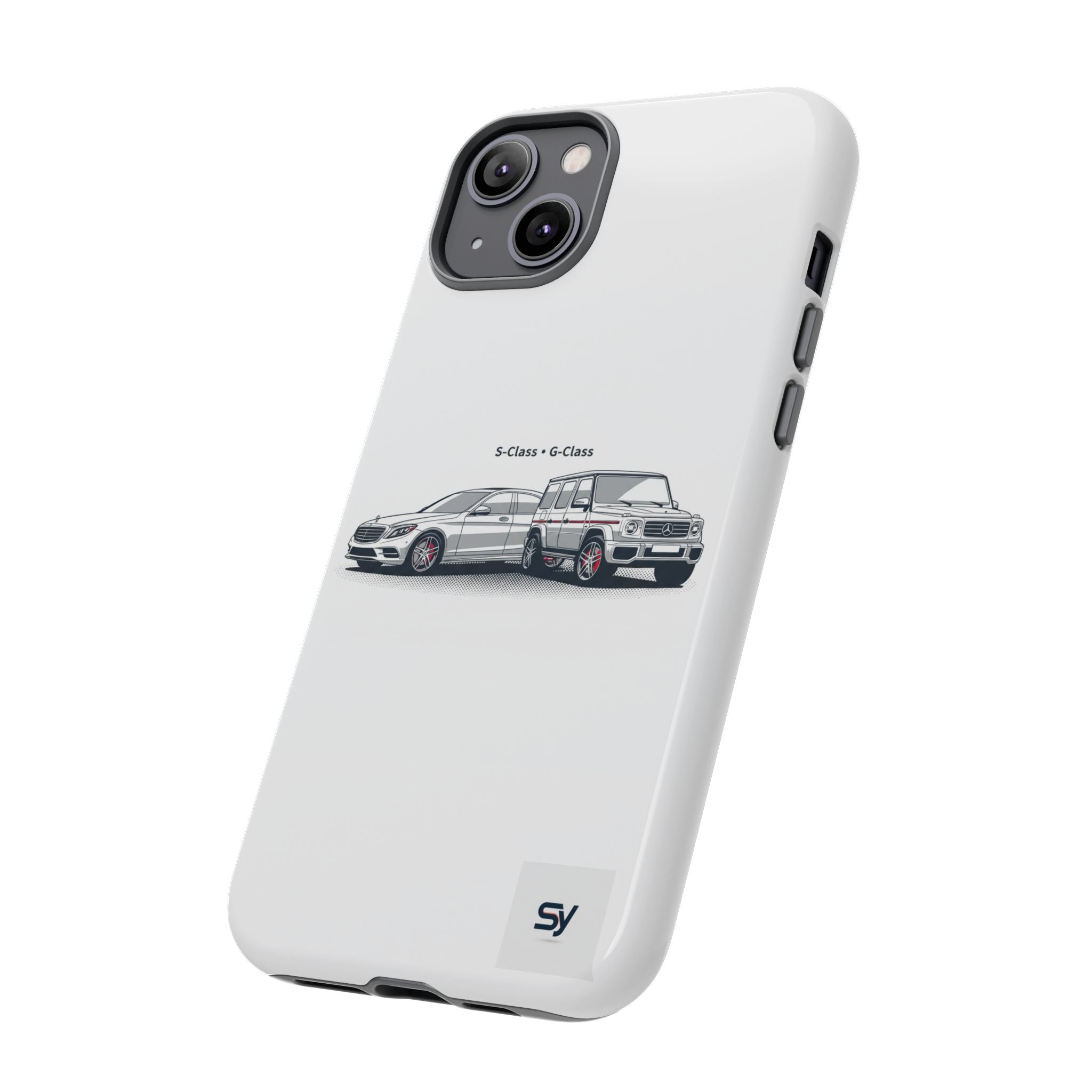 Phone Case - Twin Mercedes S-Class Illustration ("S-Class + S-Class")