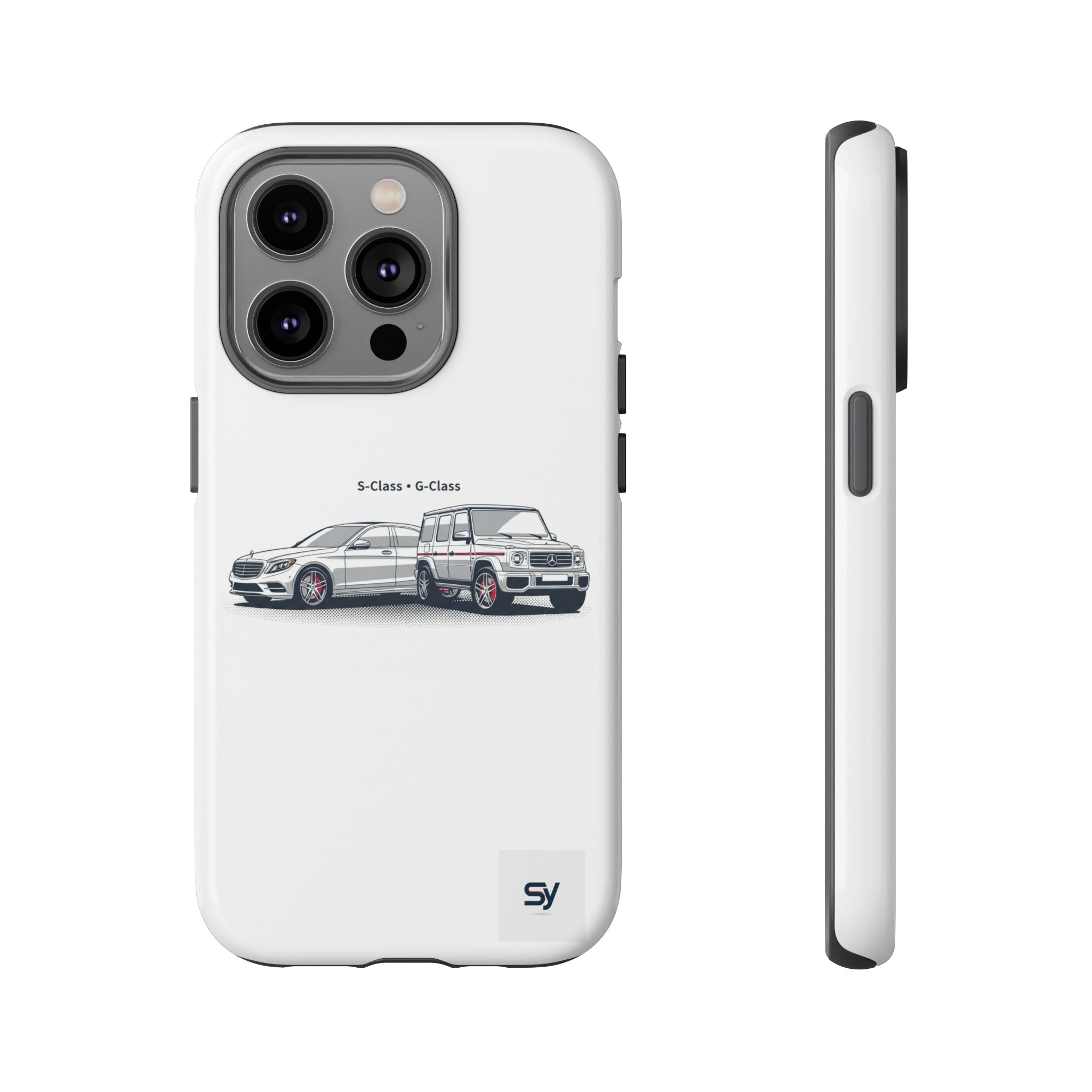 Phone Case - Twin Mercedes S-Class Illustration ("S-Class + S-Class")