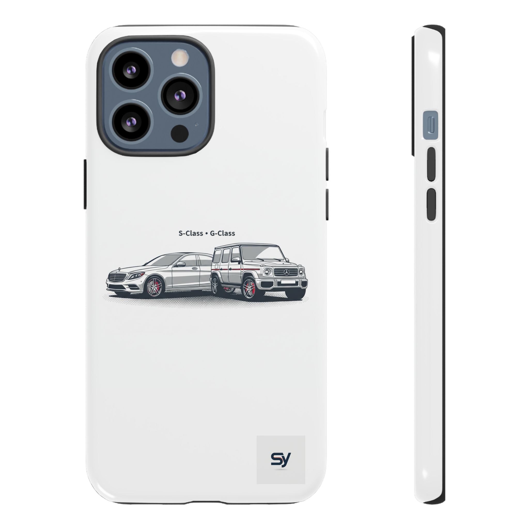 Phone Case - Twin Mercedes S-Class Illustration ("S-Class + S-Class")