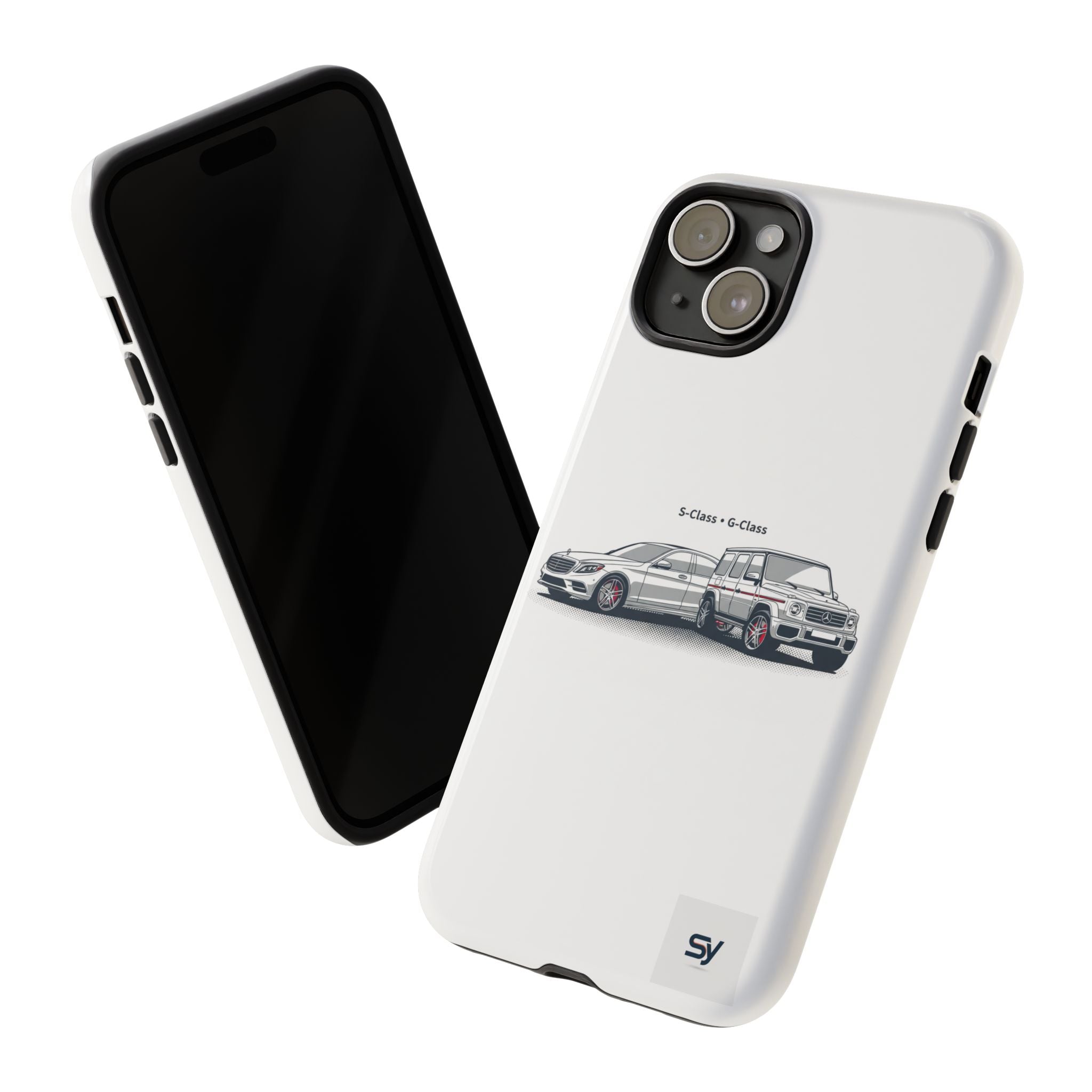 Phone Case - Twin Mercedes S-Class Illustration ("S-Class + S-Class")