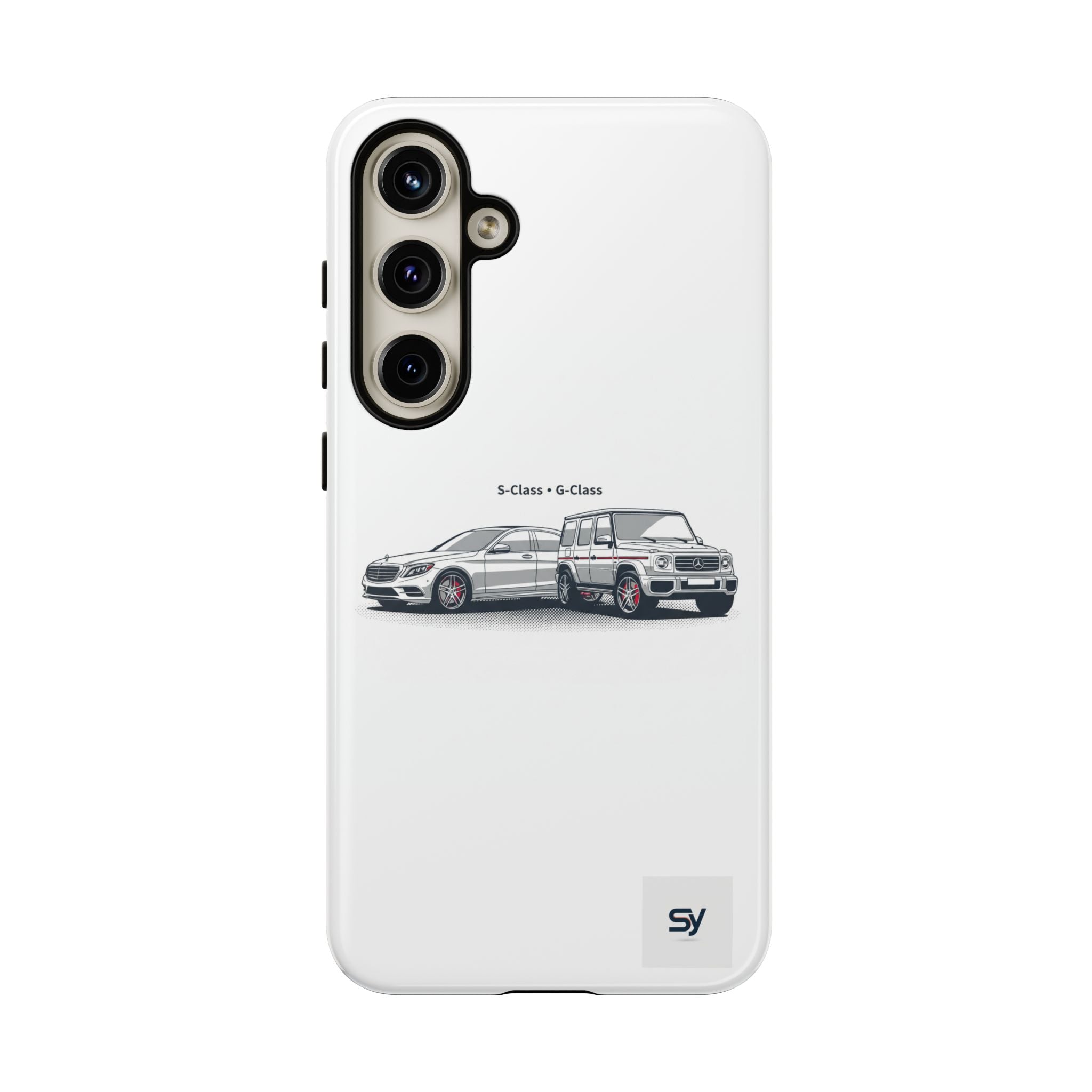 Phone Case - Twin Mercedes S-Class Illustration ("S-Class + S-Class")
