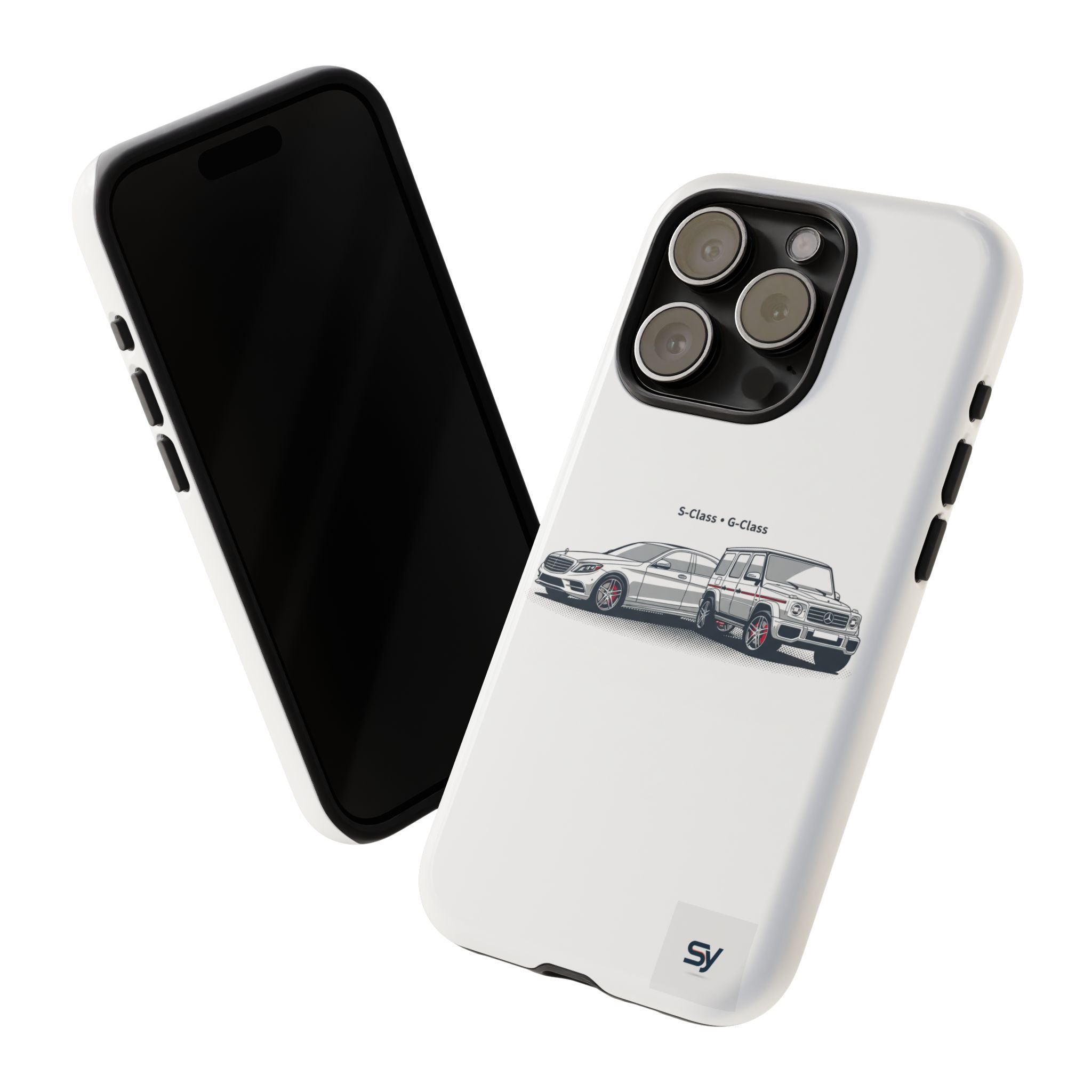 Phone Case - Twin Mercedes S-Class Illustration ("S-Class + S-Class")