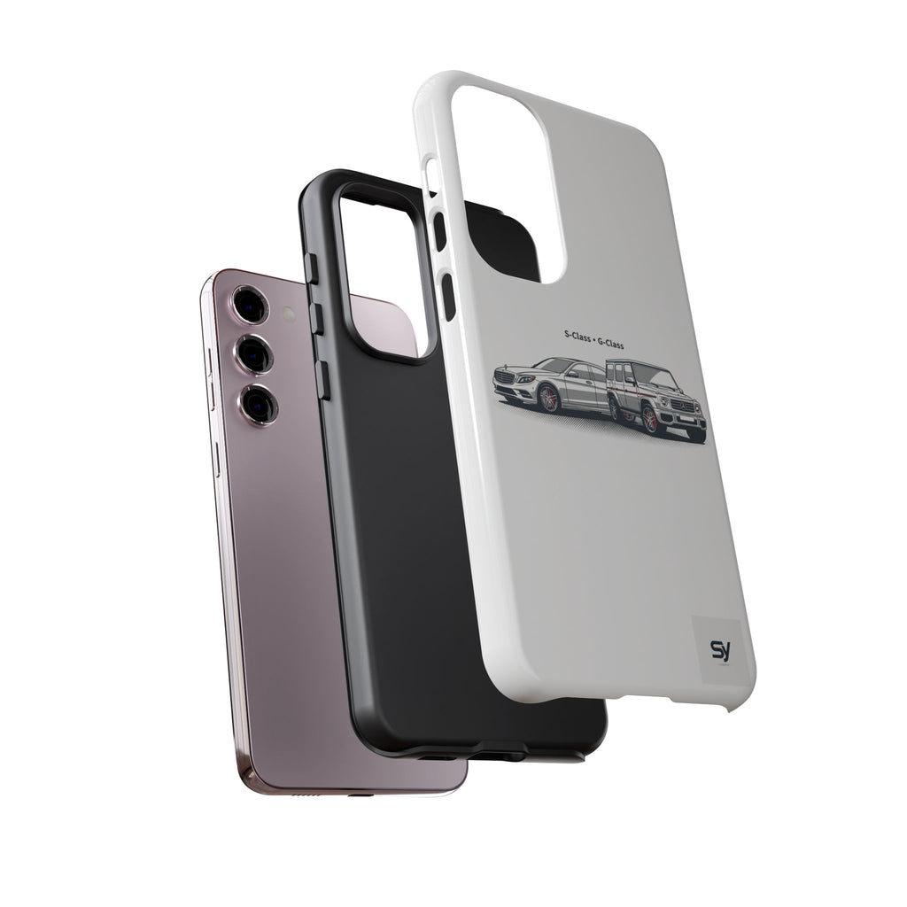 Phone Case - Twin Mercedes S-Class Illustration ("S-Class + S-Class")