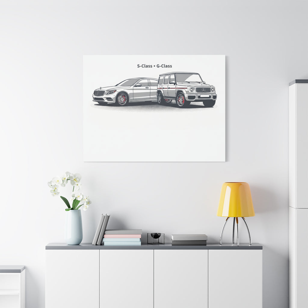 Mercedes S-Class & G-Class Matte Canvas Wall Art — Stretched 1.25"