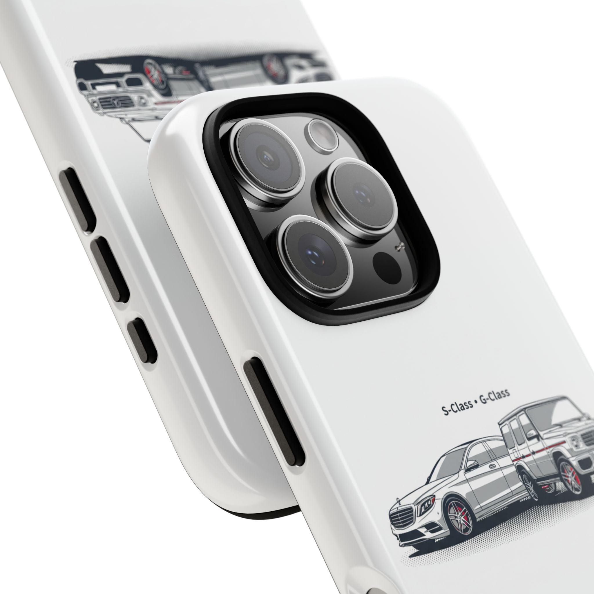 Phone Case - Twin Mercedes S-Class Illustration ("S-Class + S-Class")
