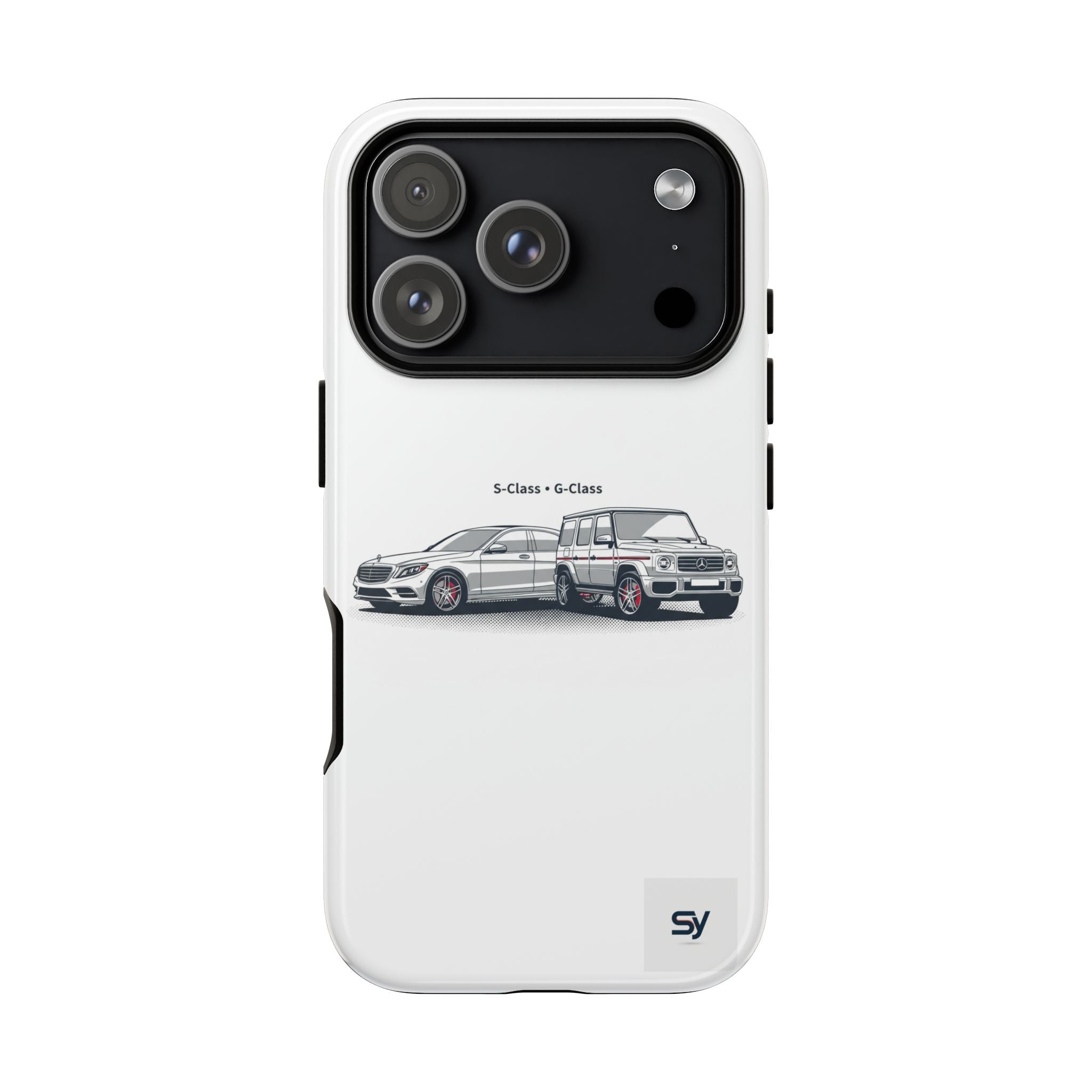 Phone Case - Twin Mercedes S-Class Illustration ("S-Class + S-Class")