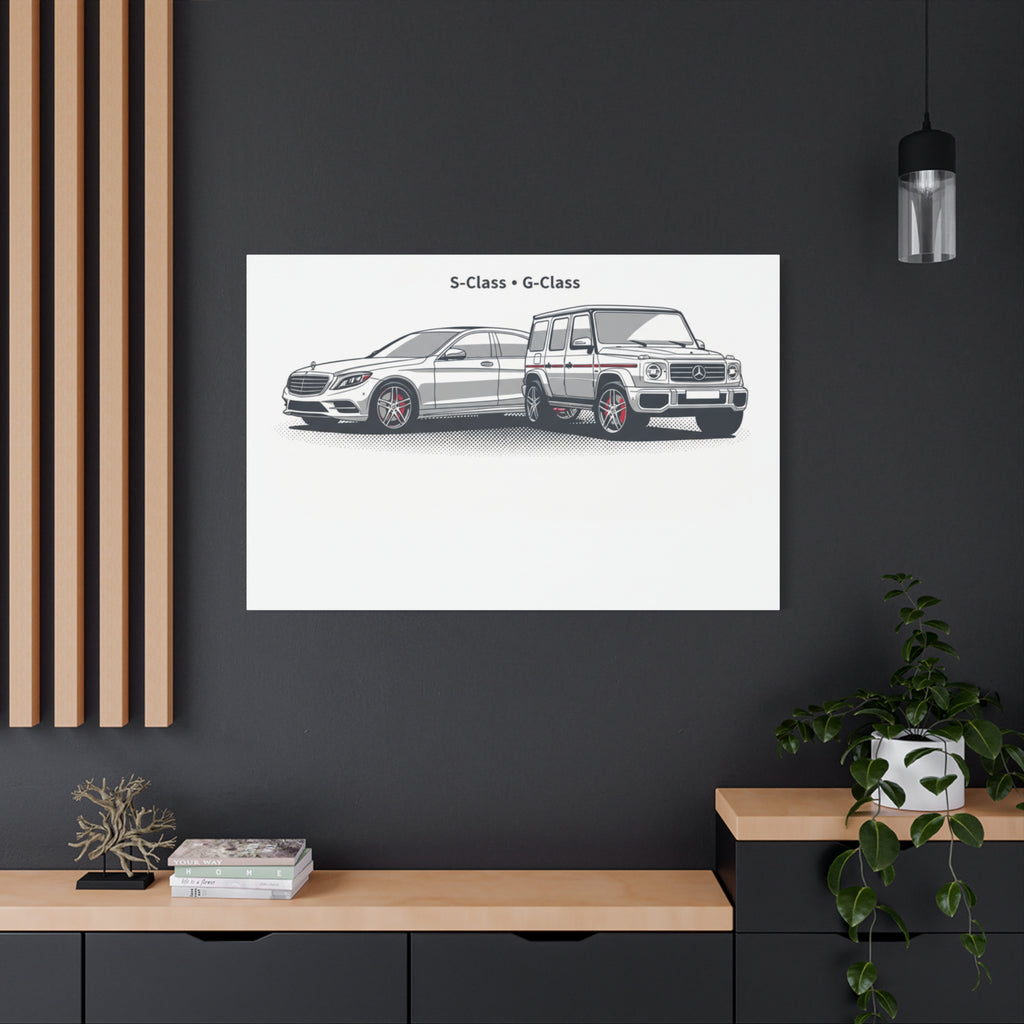 Mercedes S-Class & G-Class Matte Canvas Wall Art — Stretched 1.25"