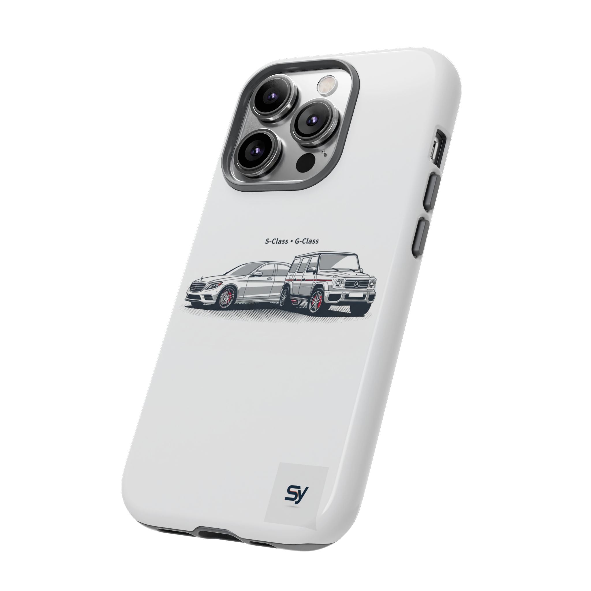 Phone Case - Twin Mercedes S-Class Illustration ("S-Class + S-Class")
