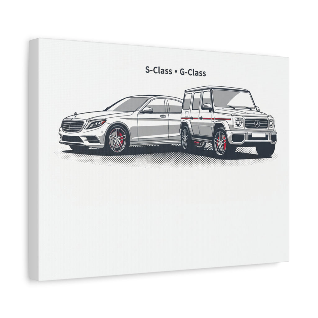 Mercedes S-Class & G-Class Matte Canvas Wall Art — Stretched 1.25"