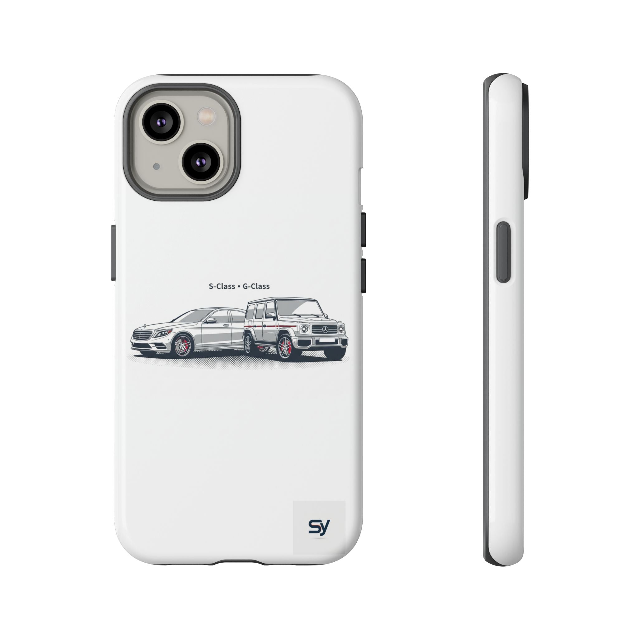 Phone Case - Twin Mercedes S-Class Illustration ("S-Class + S-Class")