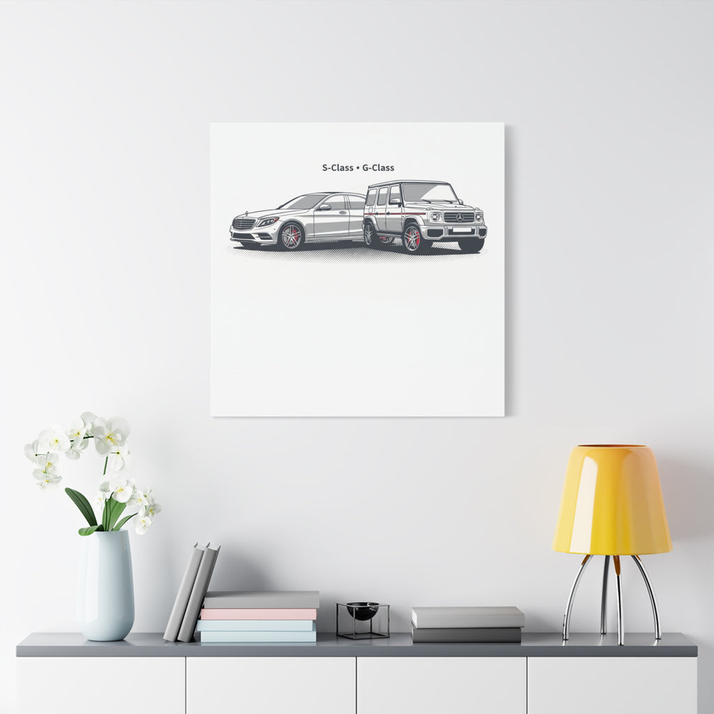 Mercedes S-Class & G-Class Matte Canvas Wall Art — Stretched 1.25"