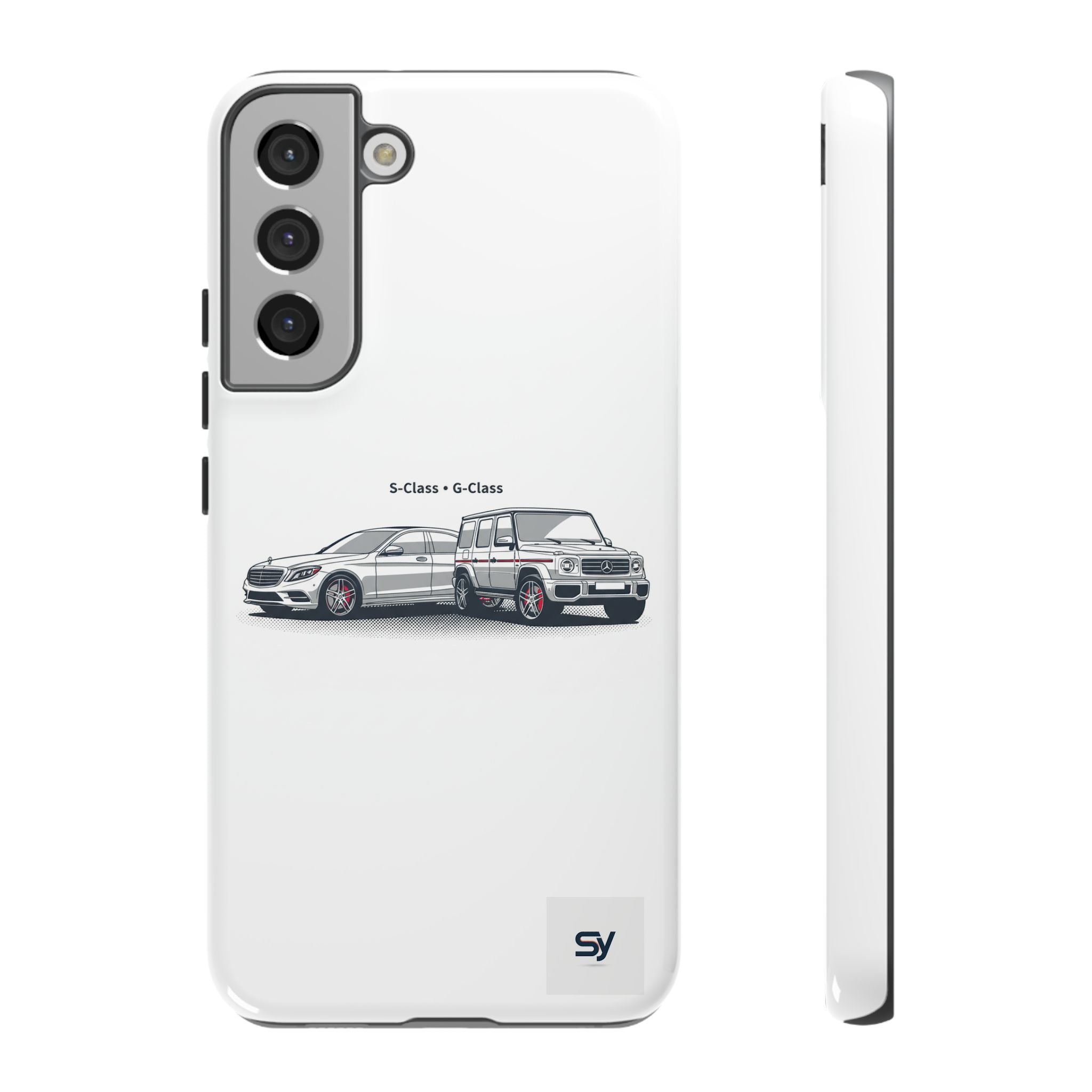 Phone Case - Twin Mercedes S-Class Illustration ("S-Class + S-Class")