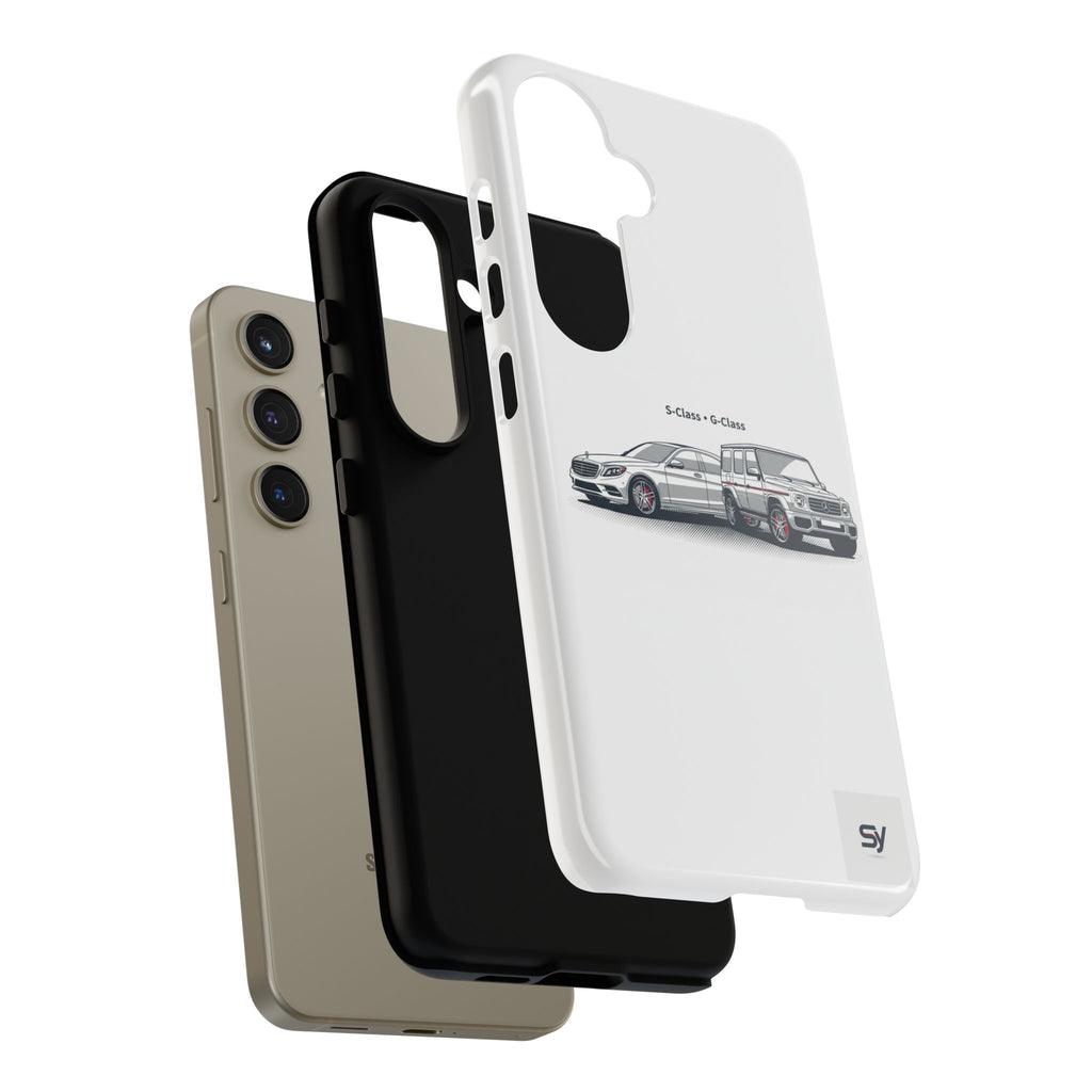 Phone Case - Twin Mercedes S-Class Illustration ("S-Class + S-Class")