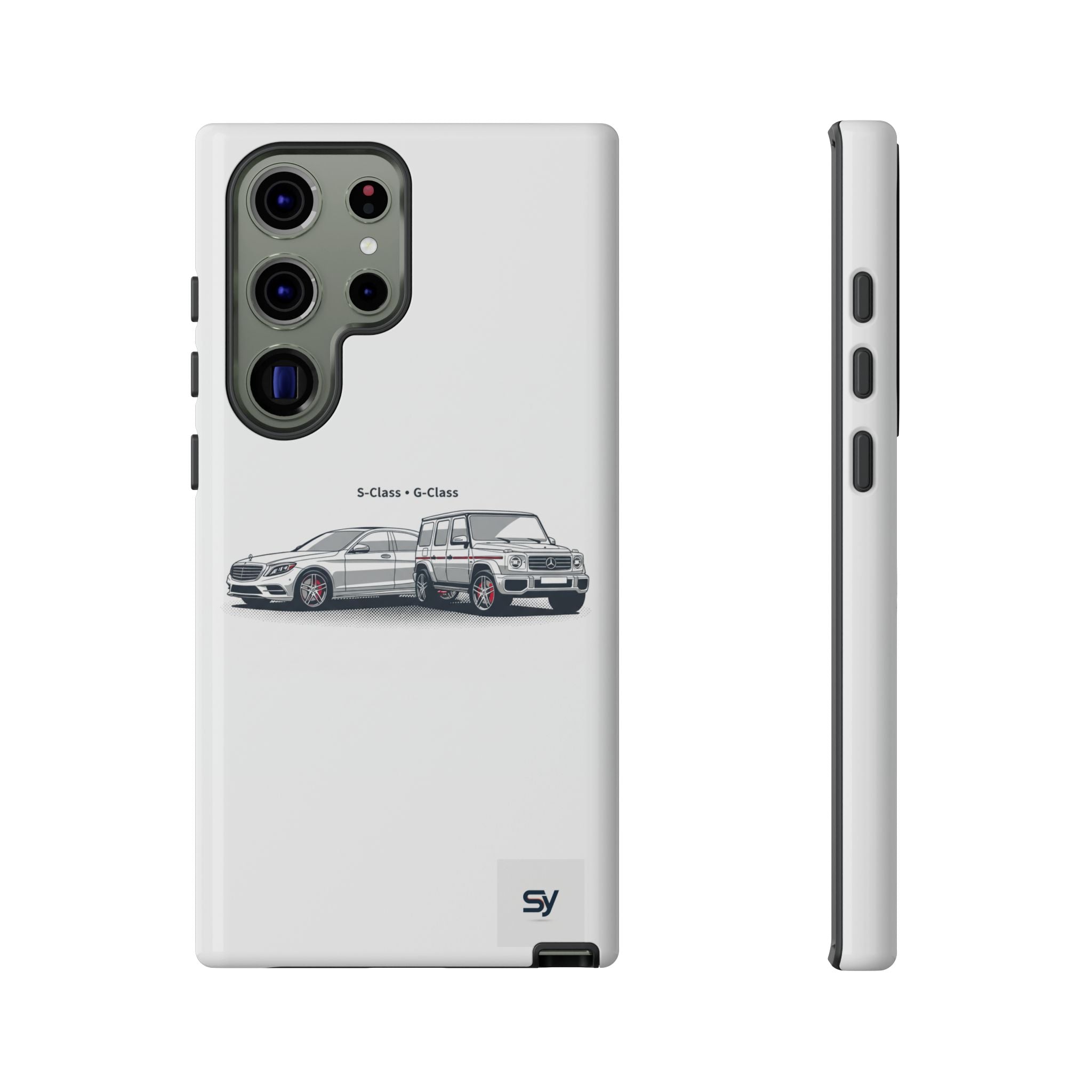 Phone Case - Twin Mercedes S-Class Illustration ("S-Class + S-Class")