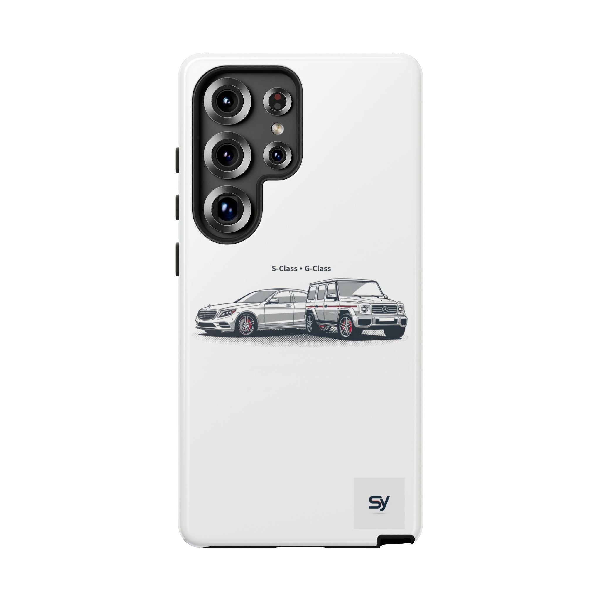 Phone Case - Twin Mercedes S-Class Illustration ("S-Class + S-Class")